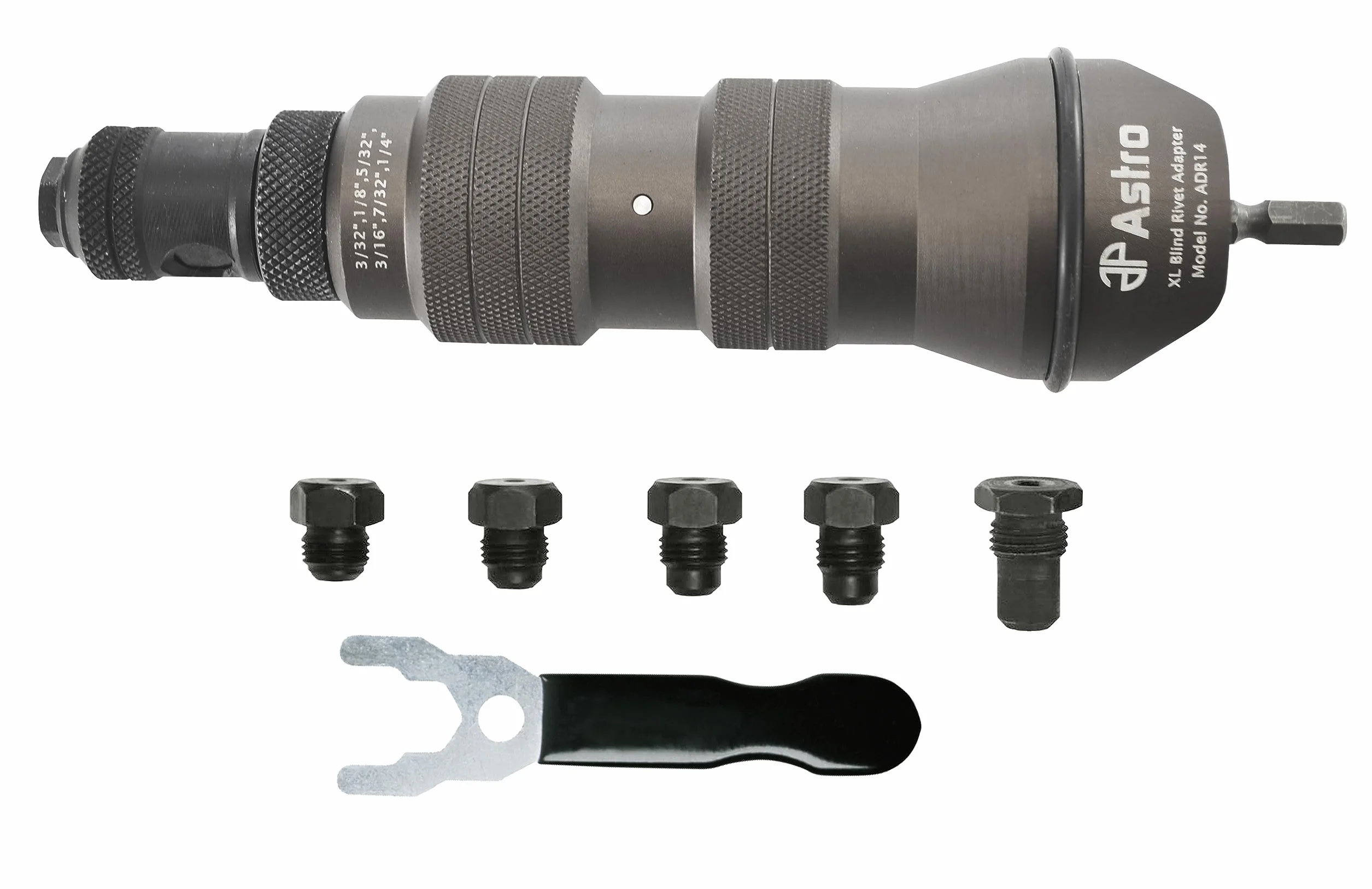 Astro Pneumatic Tool ADR14 XL zestaw adapterów do nitów zrywających - pojemność 1/4 cala
