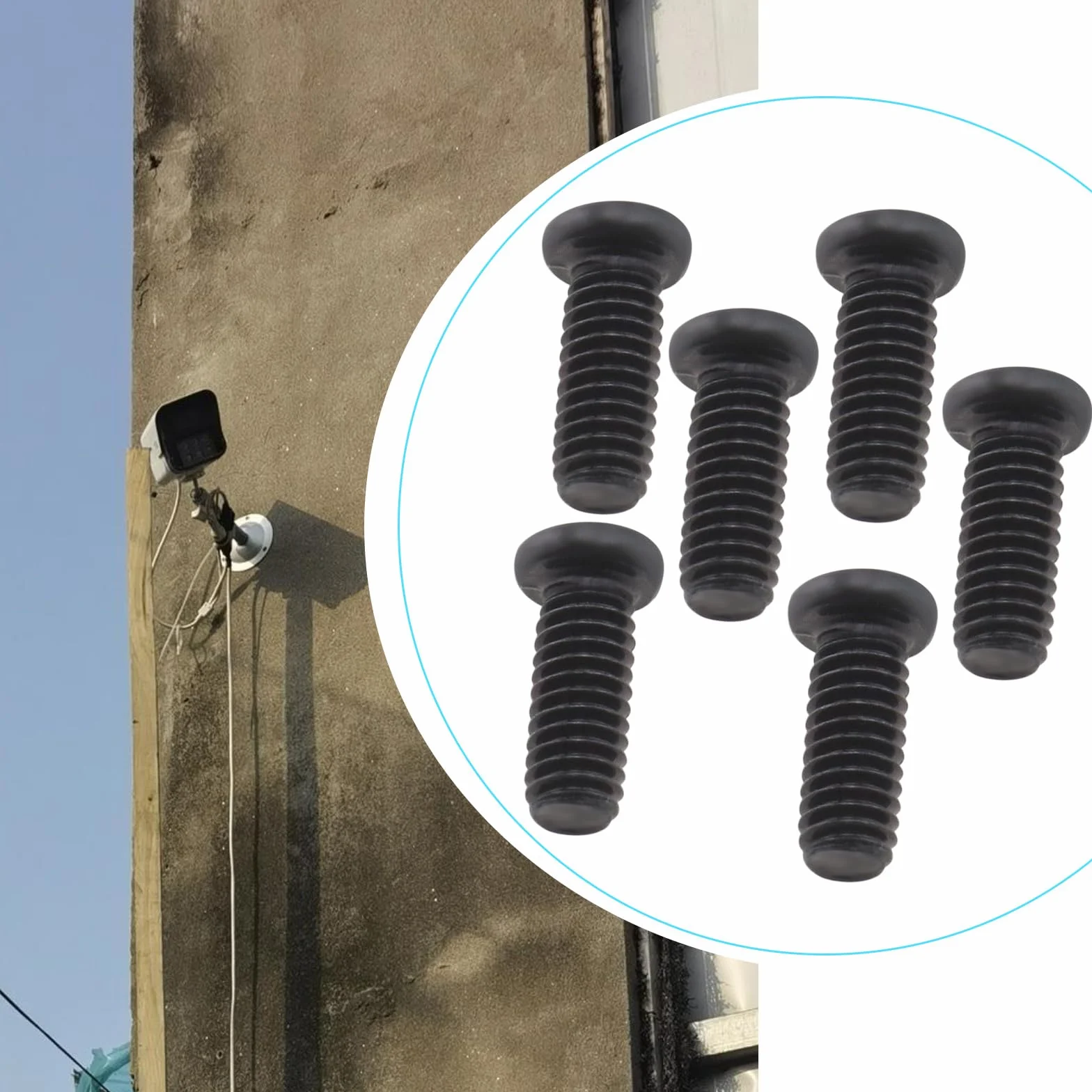 EMSea Śruby mocujące krzyżowe z okrągłym łbem M4 x 10 mm, czarna śruba mocująca krzyżowa z zębami maszynowymi do dzwonków wideo, urządzeń przemysłowych, instalacji ściennych