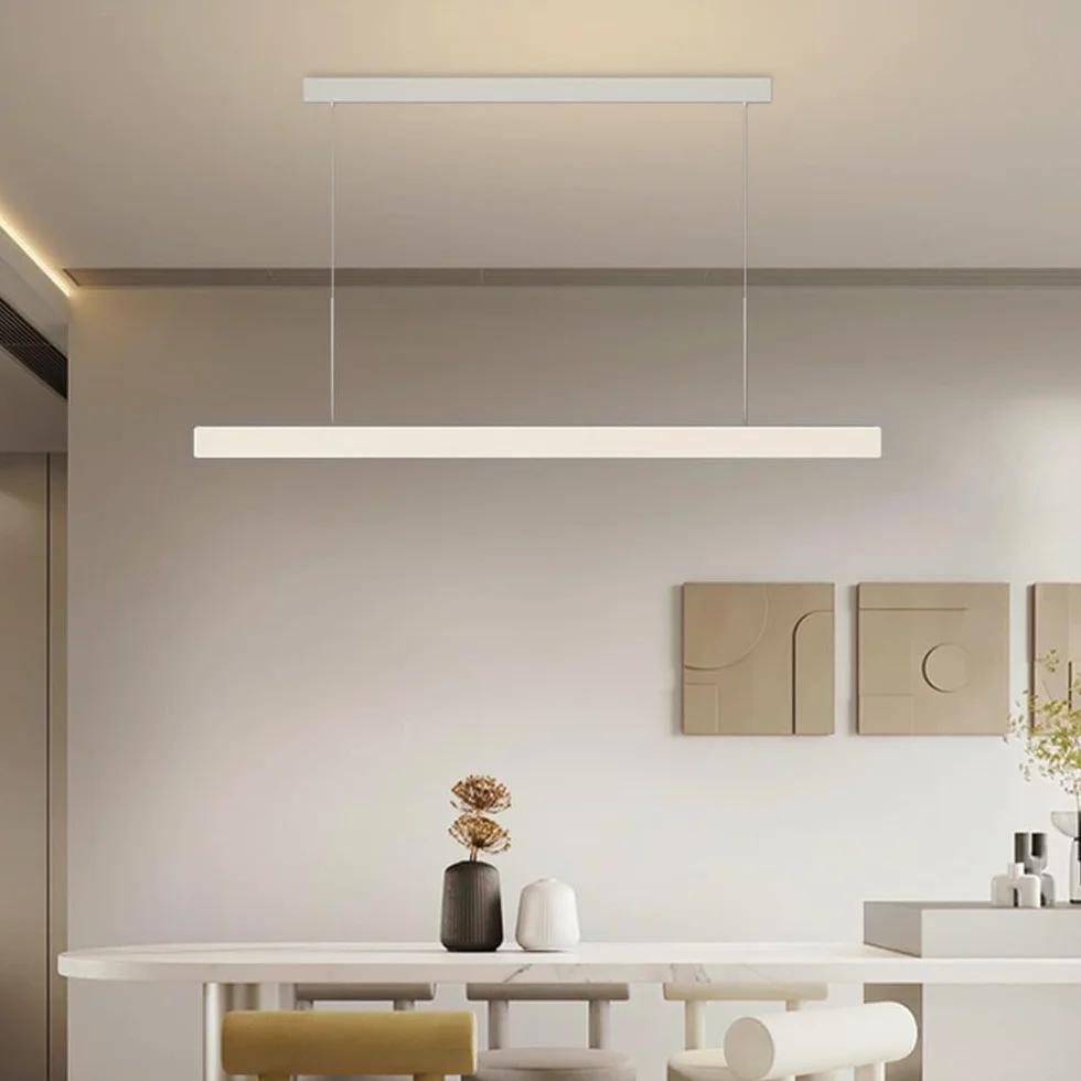 Nowoczesna minimalistyczna liniowa lampa wisząca LED, możliwość przyciemniania, 3000k-6000k, z pilotem, do jadalni, kuchni, na wyspę, do wejścia, garażu, stołu bilardowego (ciemna, 80 cm)
