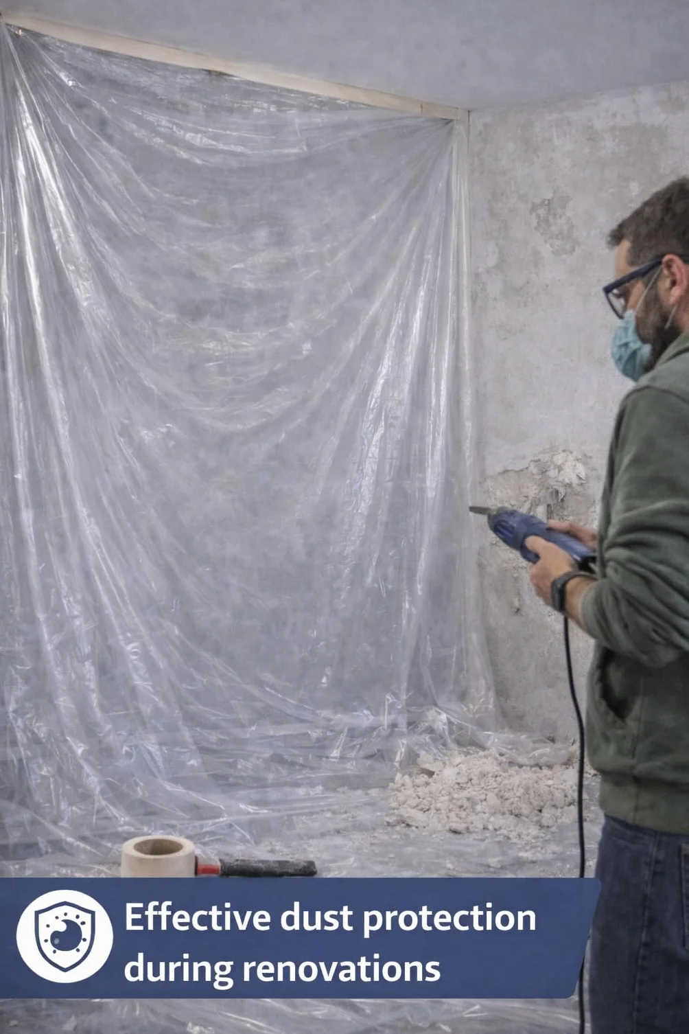 Folia budowlana 4x5m (20m²) – 100 µm Ekstra Gruba – Profesjonalna Folia Ochronna i Malarska do Mebli, Przeprowadzki i Remontu