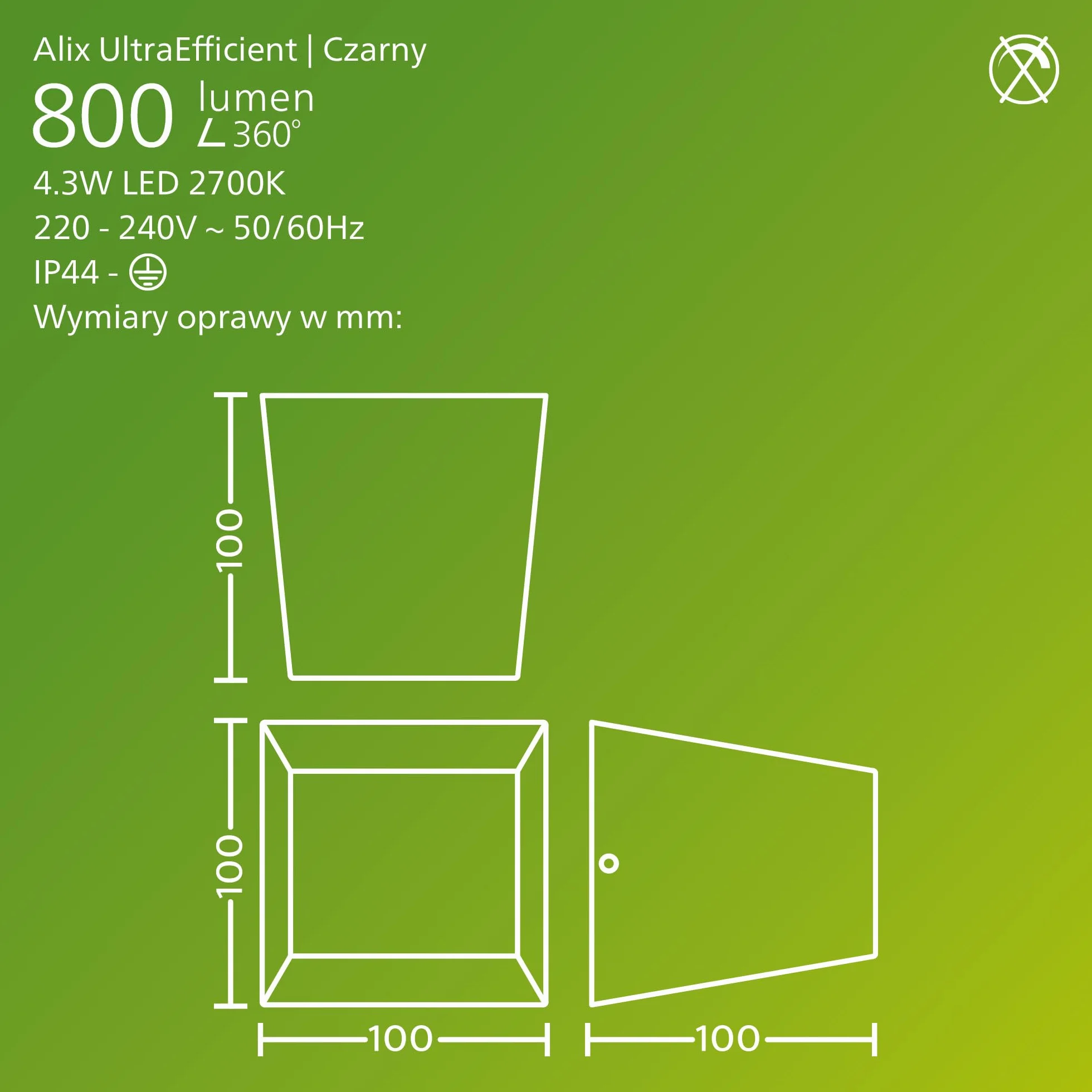 Philips Alix UltraEfficient Zewnętrzna Lampa Ścienna 2700K 800lm Antracytowa