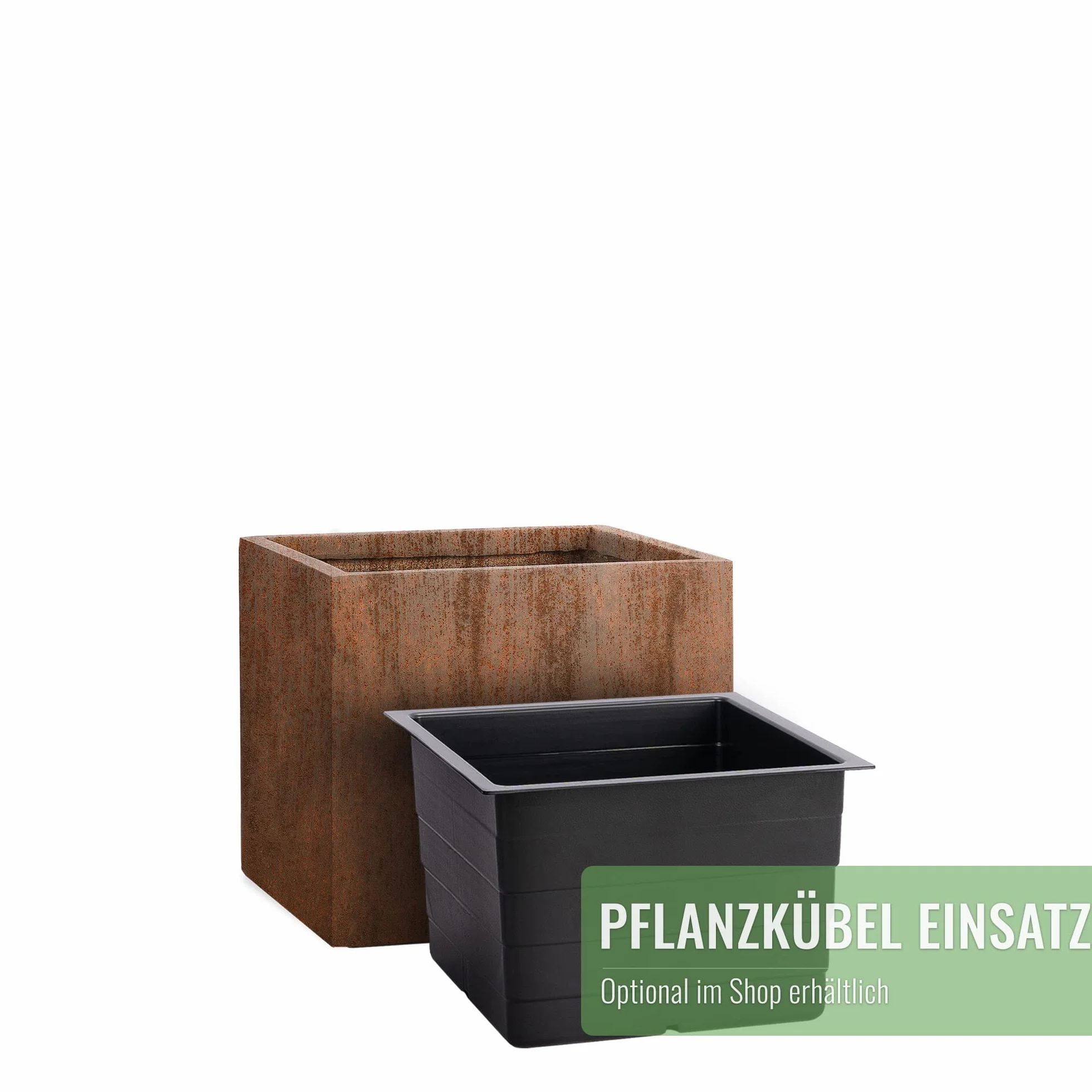 Pflanzwerk Donica z włókna szklanego Cube rdzawa brązowa 30x34x34 cm XXL odporna na mróz UV