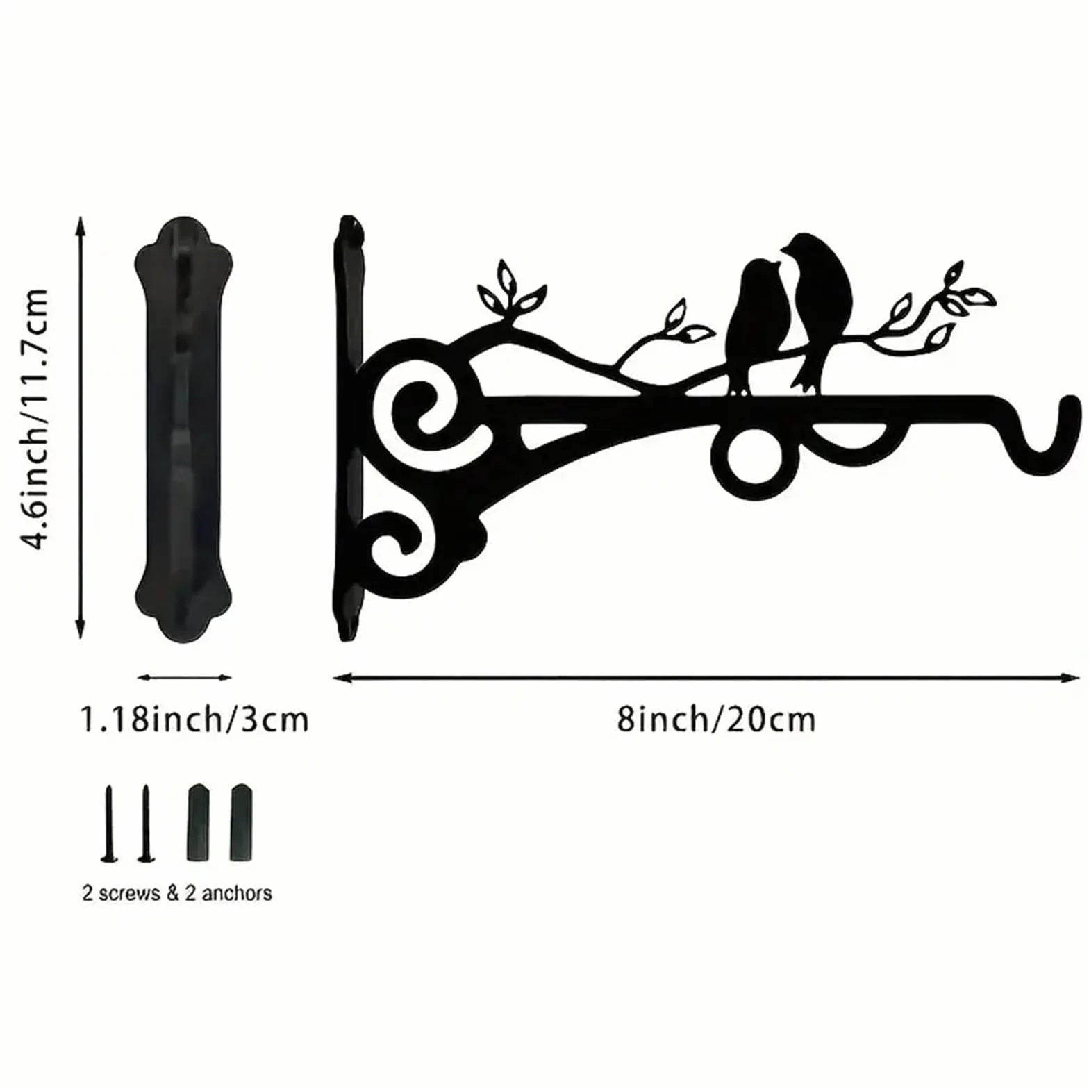 Uchwyt ścienny na doniczkę metalowy 20 cm do ogrodu