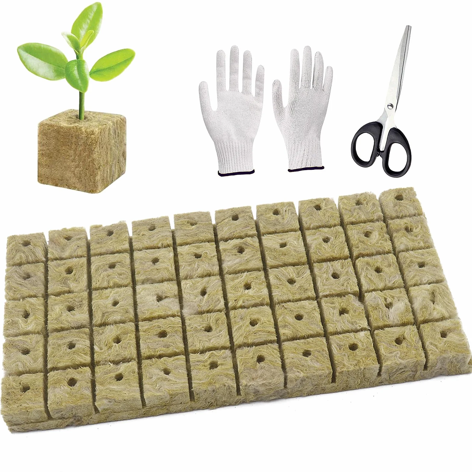 WANYI 50 szt. Kostki wełny skalnej Rockwool Grow Cube do rozmnażania roślin