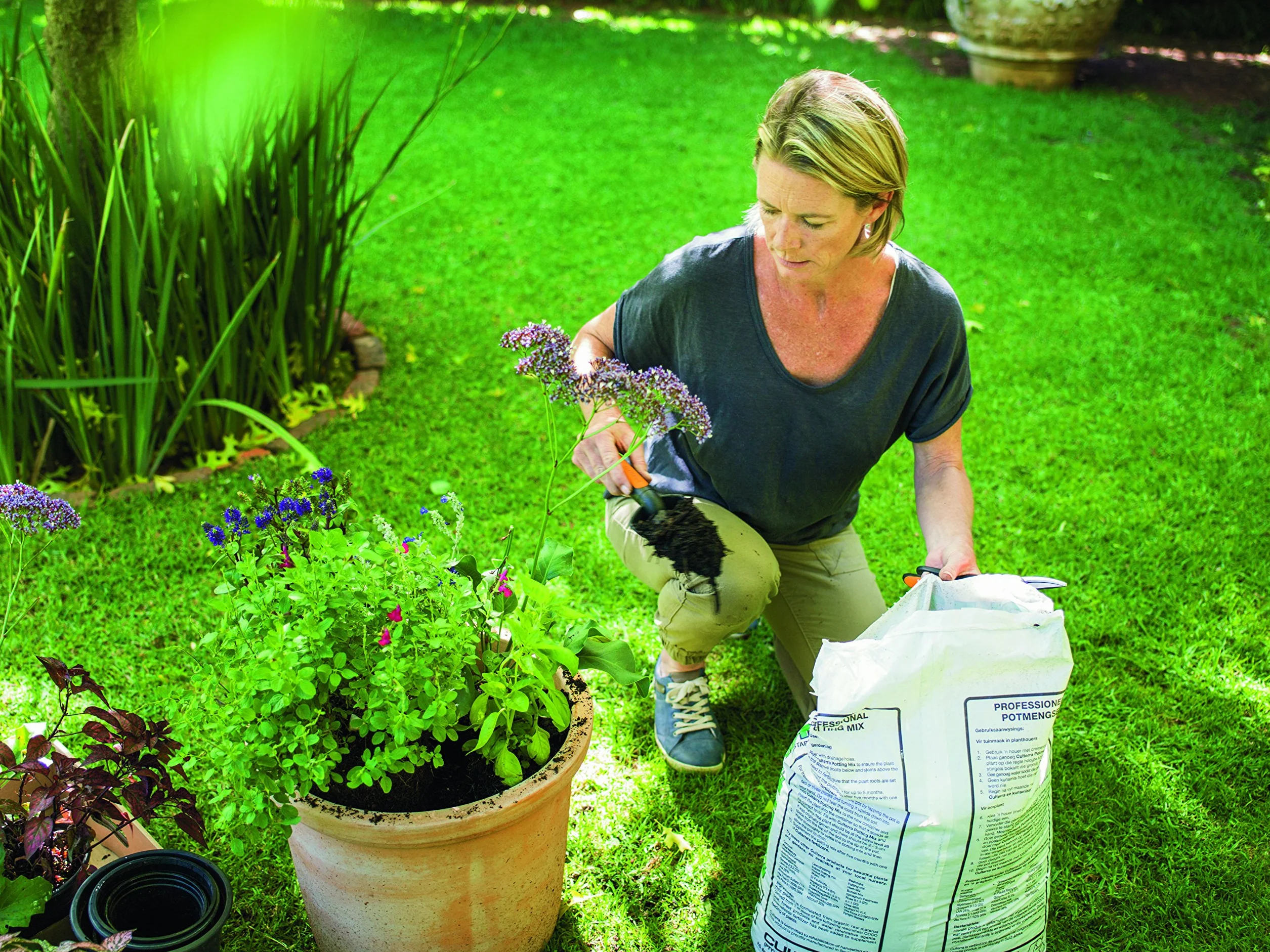 Fiskars Premium Planters Łopatka, Srebrny, 37.5 x 8.7 x 5.7 cm