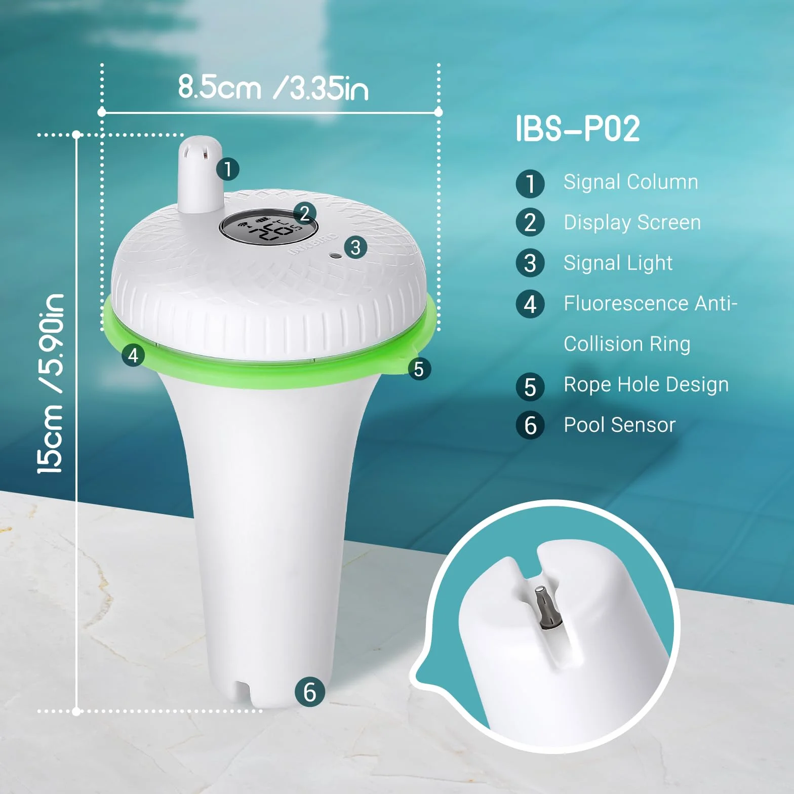 Inkbird IBS-P02 Pływający termometr basenowy IPX7 wodoodporny