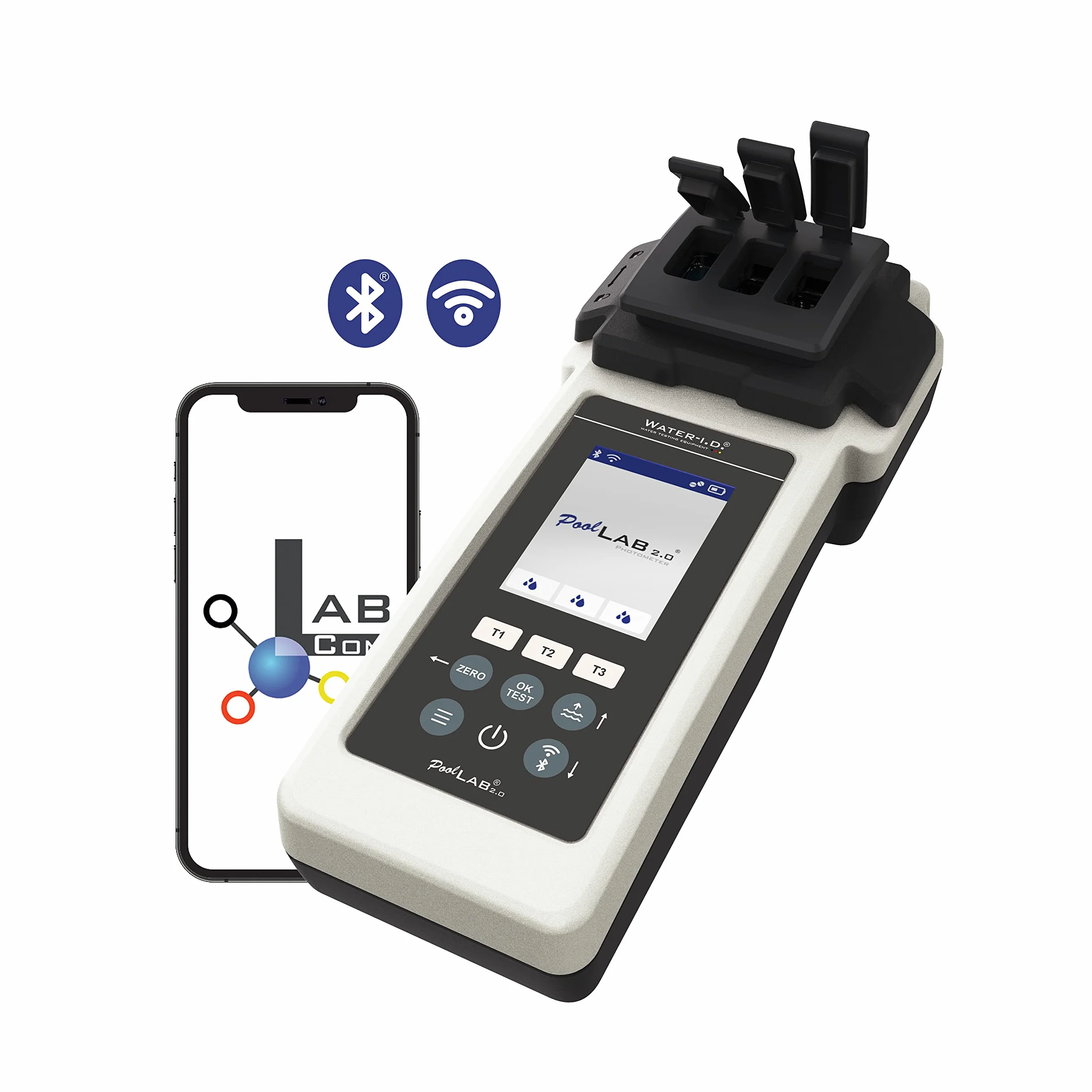 PoolLab 2.0 elektroniczny tester wody Bluetooth WiFi 24 wartości basen 70 tabletek testowych