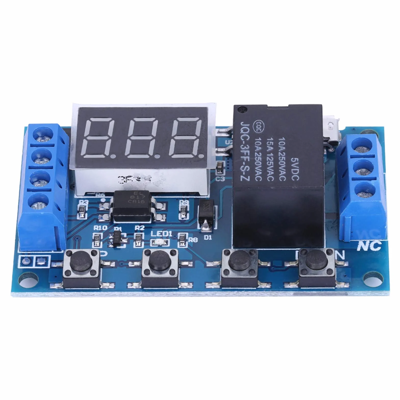 VOBOR DC 6-30 V moduł przekaźnikowy z czasem, opóźnienie włączania/wyłączania cyklu przekaźnika czasowego taśmy / wyświetlacz cyfrowy LED Micro USB 5 V do sterowania inteligentnym domem