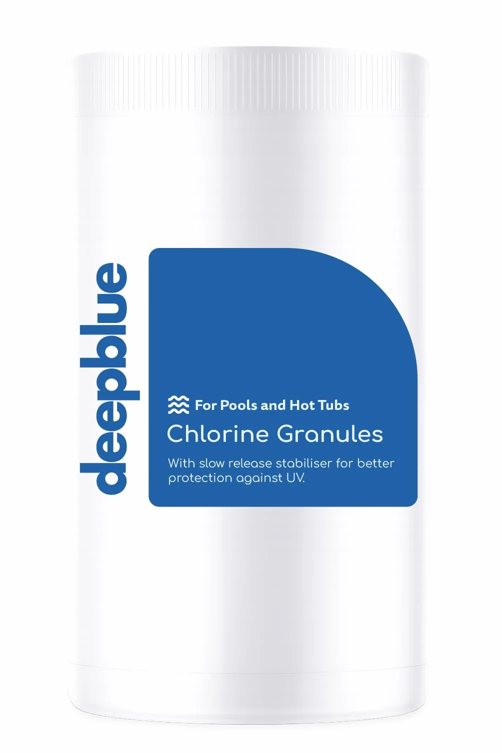 Deep Blue - Stabilised Chlorine Granules 1kg Neutral PH | Suitable for Pools, Spas, and Hot Tubs Granular | Made in UK | Swimming Pool & Spa Water Care
