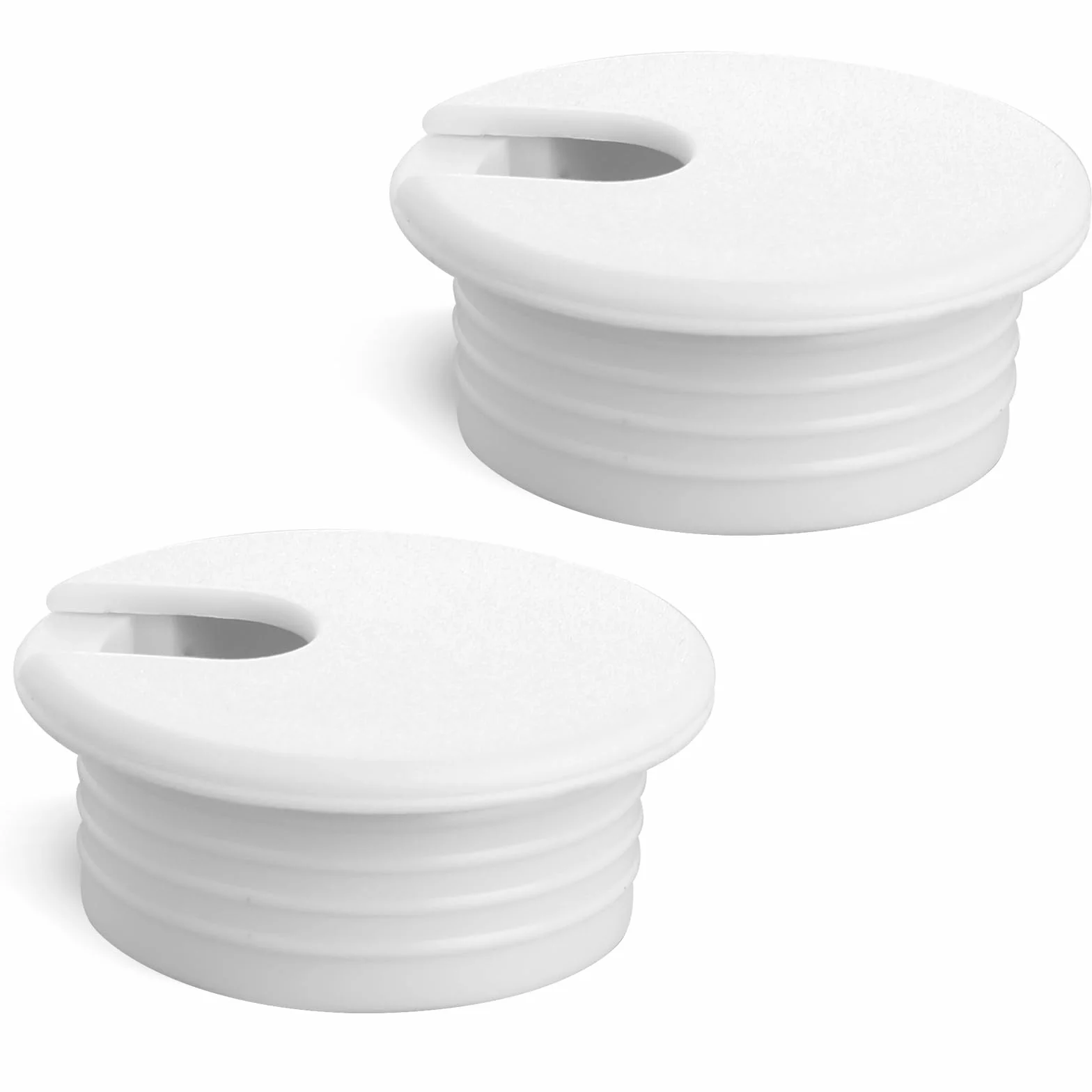 Przepust kablowy, biurko, 38 mm, tworzywo sztuczne, przepust kablowy, biały, do stołu, biura, na biurko, 2 sztuki