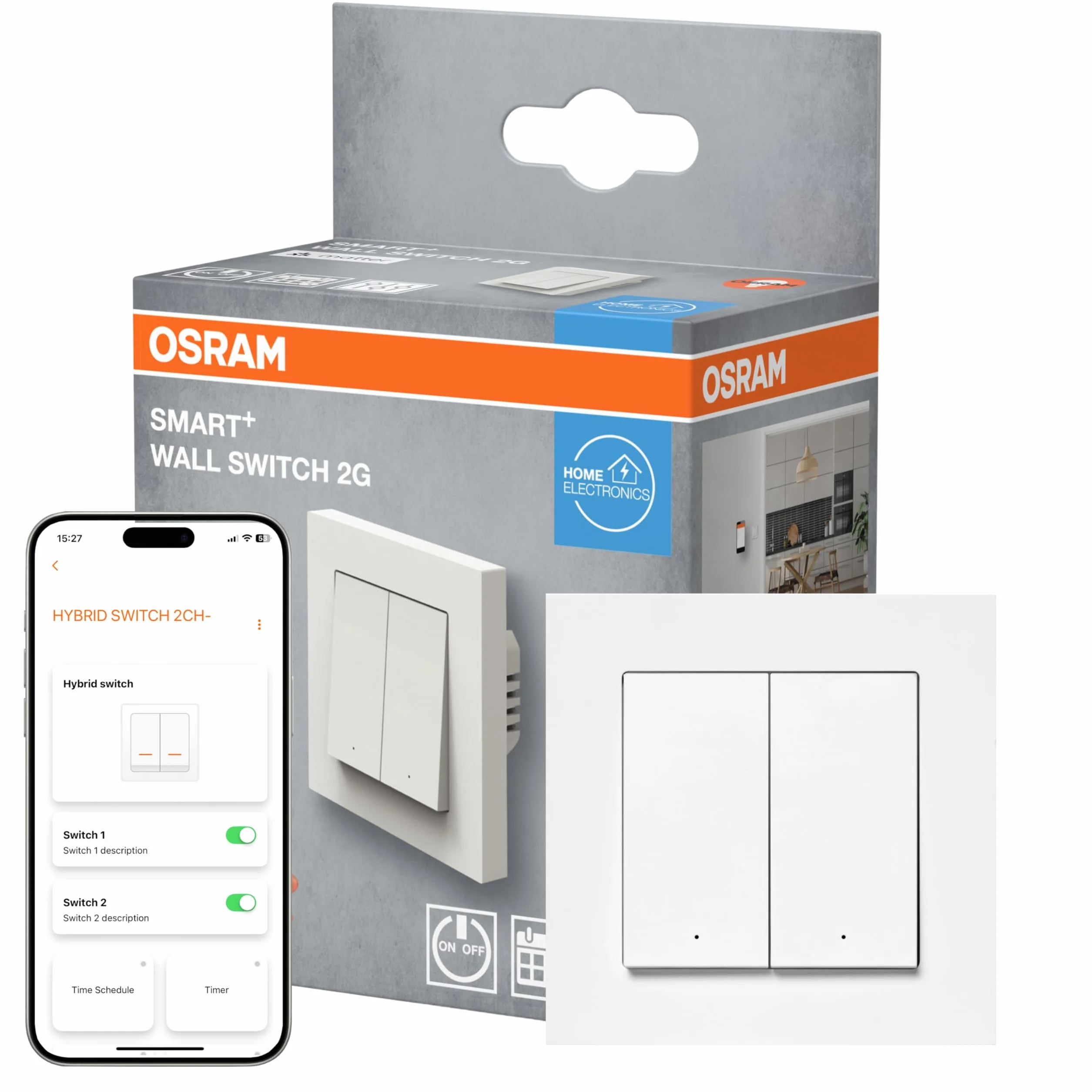 SMART+ WIFI MATTER WALL SWITCH 2 Channel