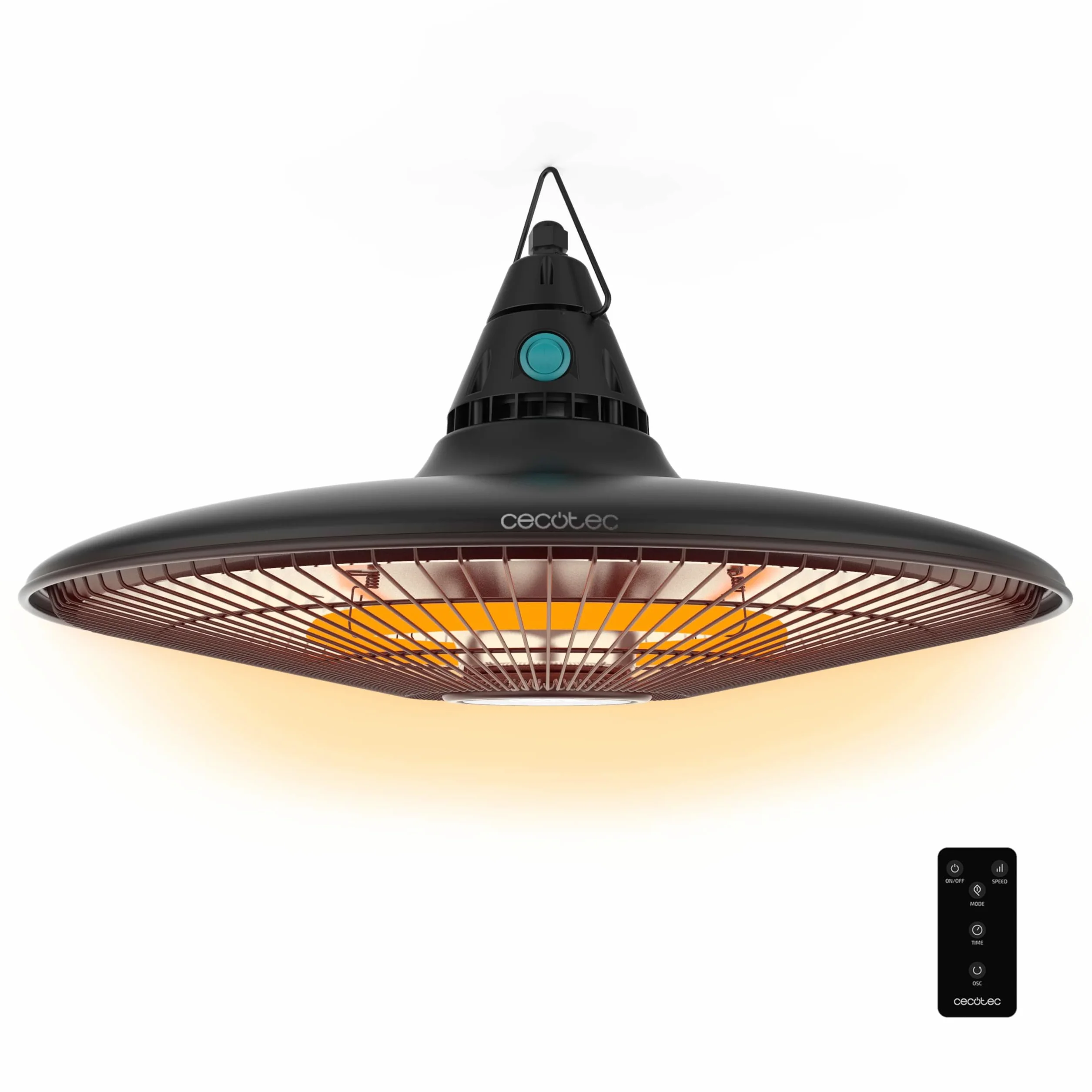 Cecotec Ogrzewacz elektryczny sufitowy ReadyWarm 1500 Power Ceiling 1500 W halogenowy IP65 z pilotem 10 m2