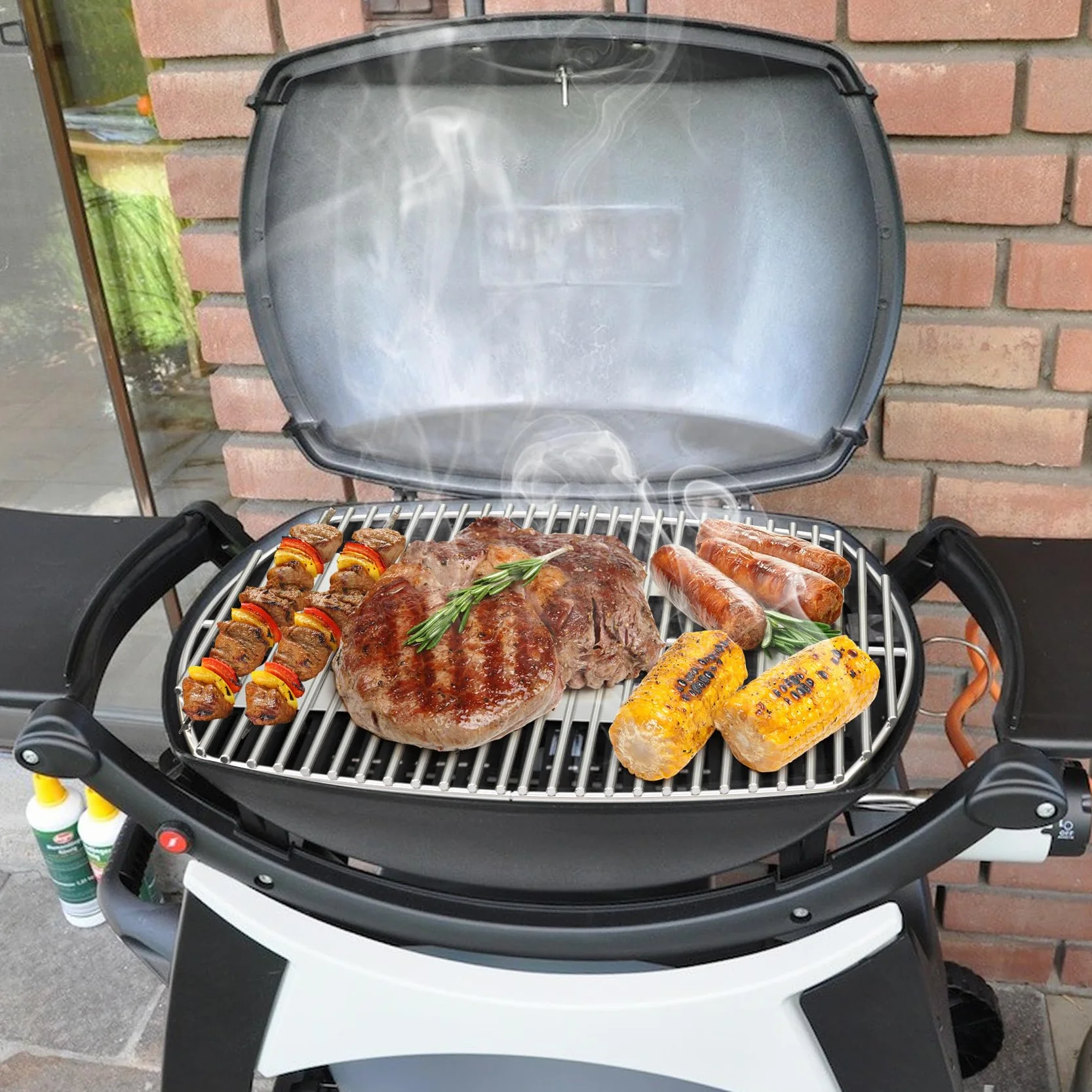 Onlyfire Zapasowy ruszt do grillowania ze stali nierdzewnej 54,6 x 38,5 cm do Weber Q200 Q220 Q2000 Q2400