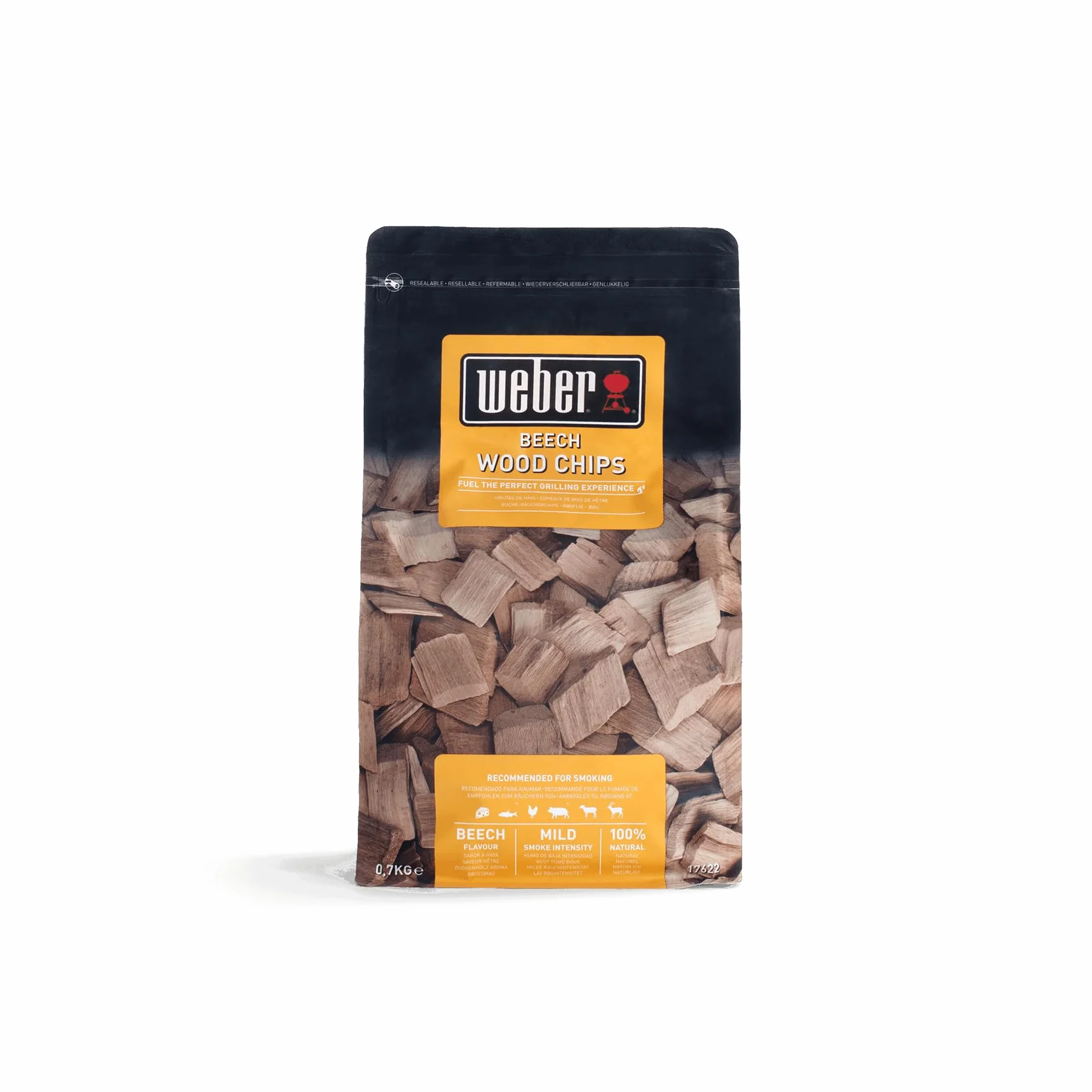 Weber Wiórki Dymu z Drewna Bukowego (Opakowanie 700g) - delikatny, słodkawy aromat, idealny do sera, warzyw, ryb, drobiu i wieprzowiny, produkt UE, pozyskiwany w sposób zrównoważony (17622)