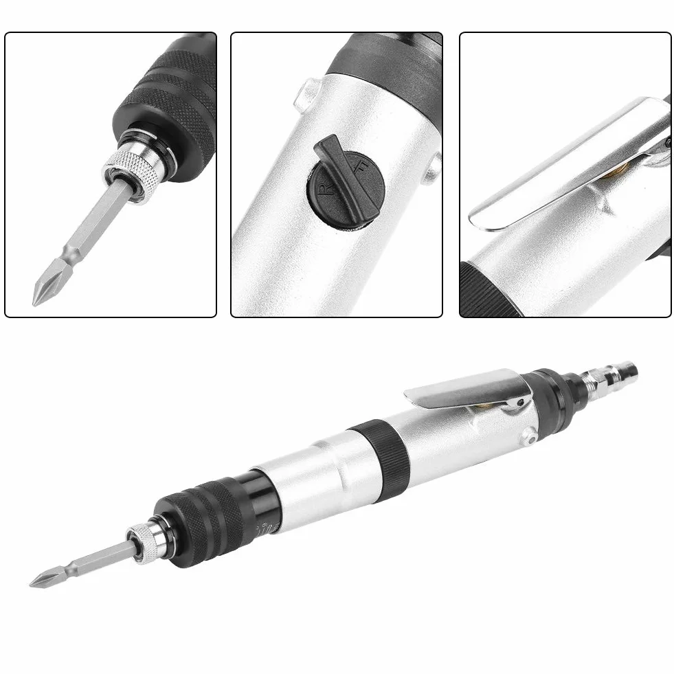1/4"1000 rpm Mini Pneumatischer Schraubendreher Haltegriff Halbautomatische Kupplungstyp Gerade Schraubendreher Druck Voreinstellung Drehmoment Luft