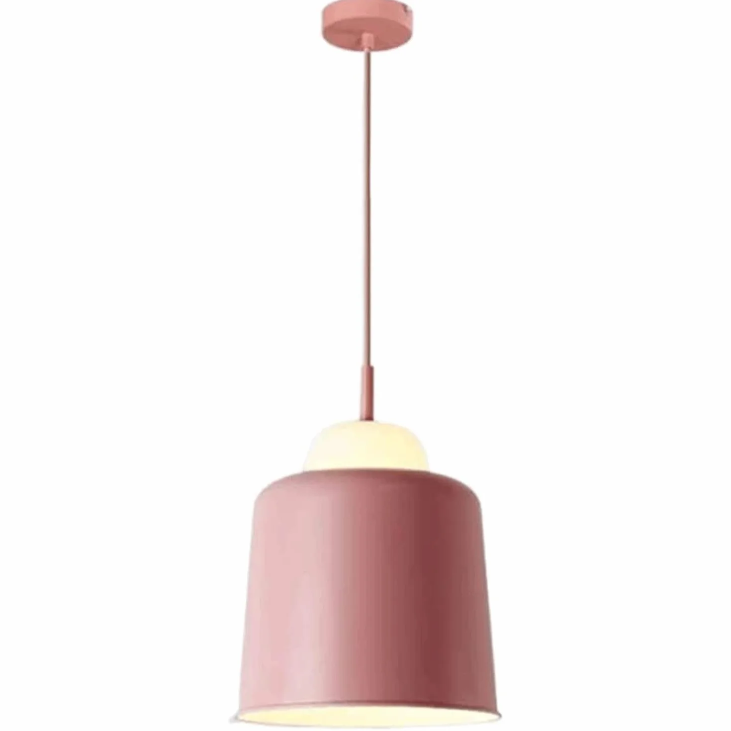 Nowoczesna minimalistyczna żelazna lampa wisząca, 9,4-calowa oprawa wisząca z osłoną garnka, kolorowy abażur Lampa wisząca do oświetlenia wewnętrznego, żyrandol sufitowy do restauracji, salon