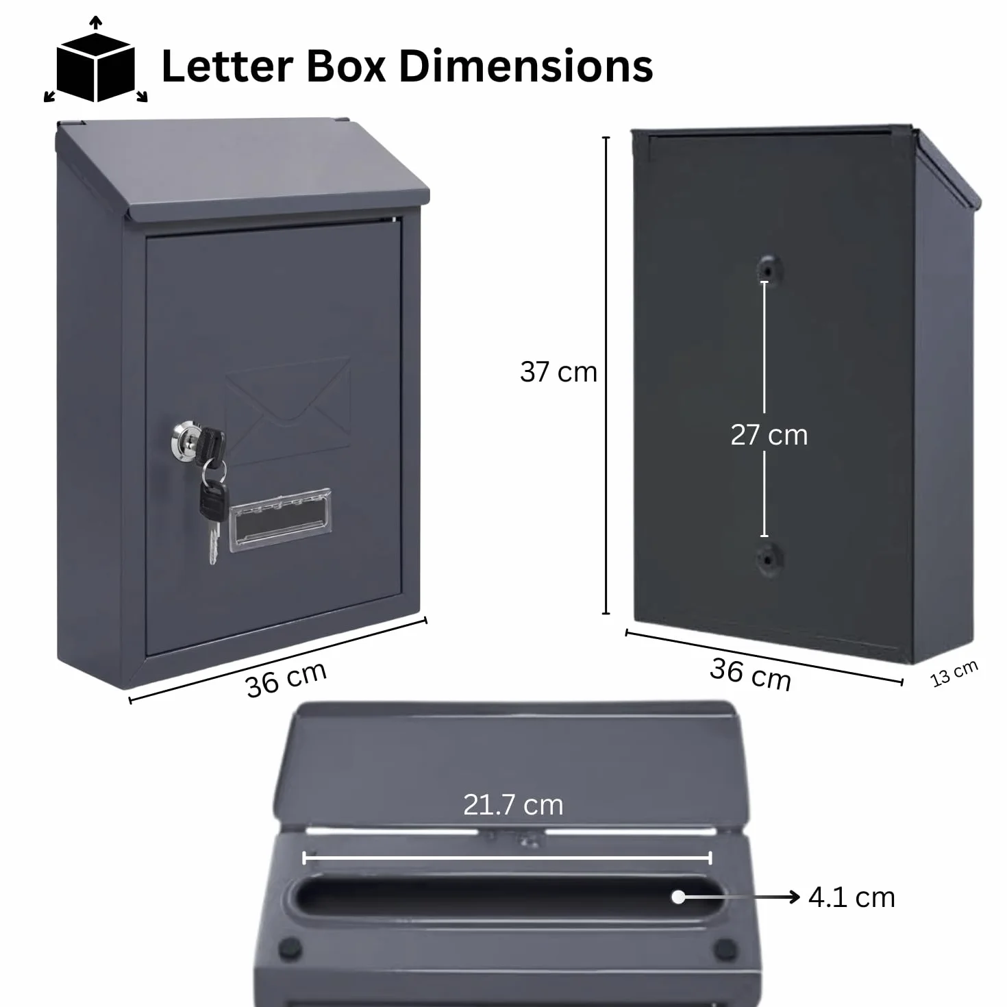 Assorted Collections Boîte aux lettres murale | verrouillable avec 2 clés | résistante aux intempéries Boîte aux lettres | easy à installer, 21 x 30 x 7 cm (różowy)