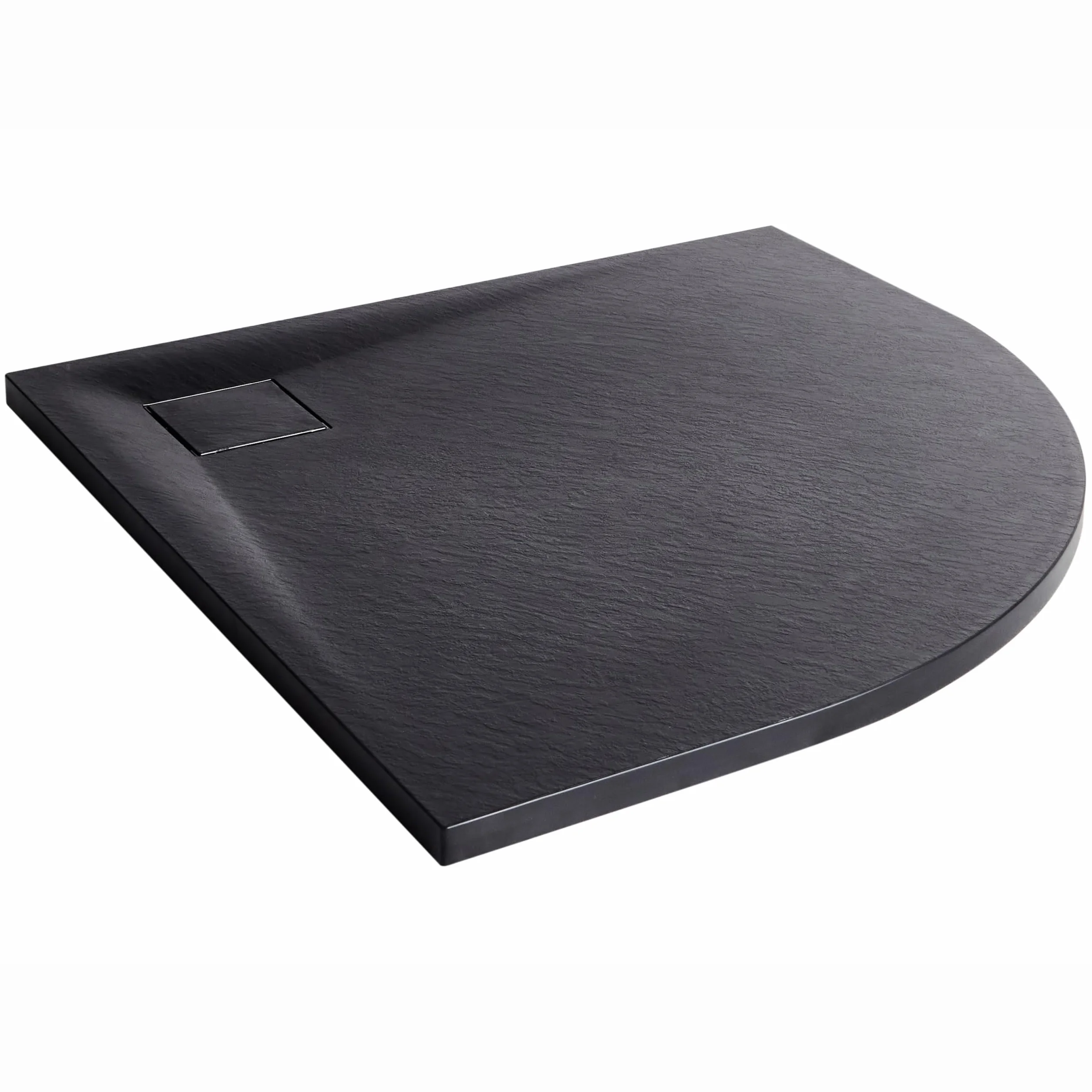 Brodzik prysznicowy z syfonem z materiały SMC czarny efekt naturalnego kamienia 90 x 90 x 3 cm Paron
