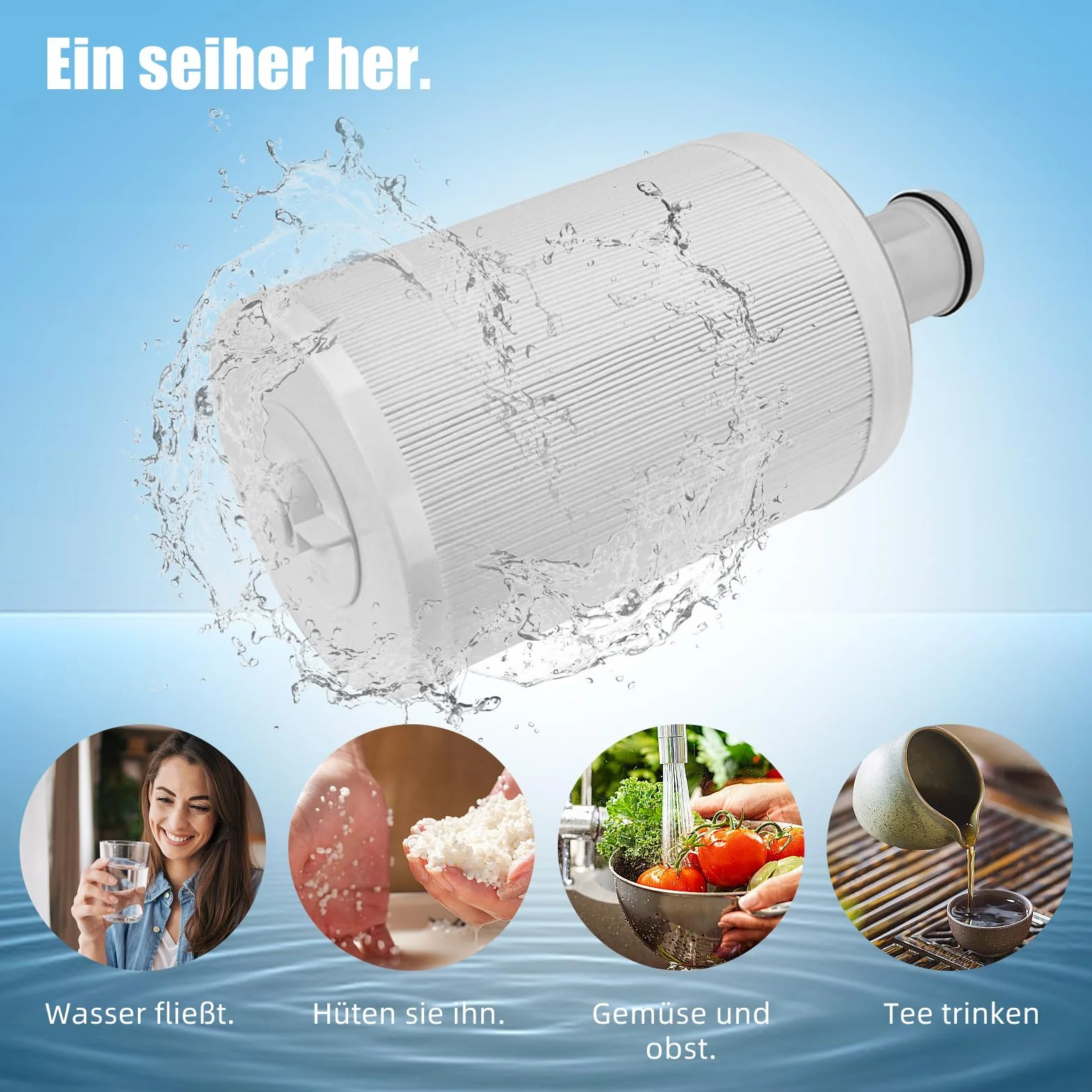 Filtr do wody kompatybilny z Amway espring 100186M/100188CH, filtr wstępny, filtracja węgla aktywnego HEPA, usuwa zapachy, poprawia smak wody z kranu