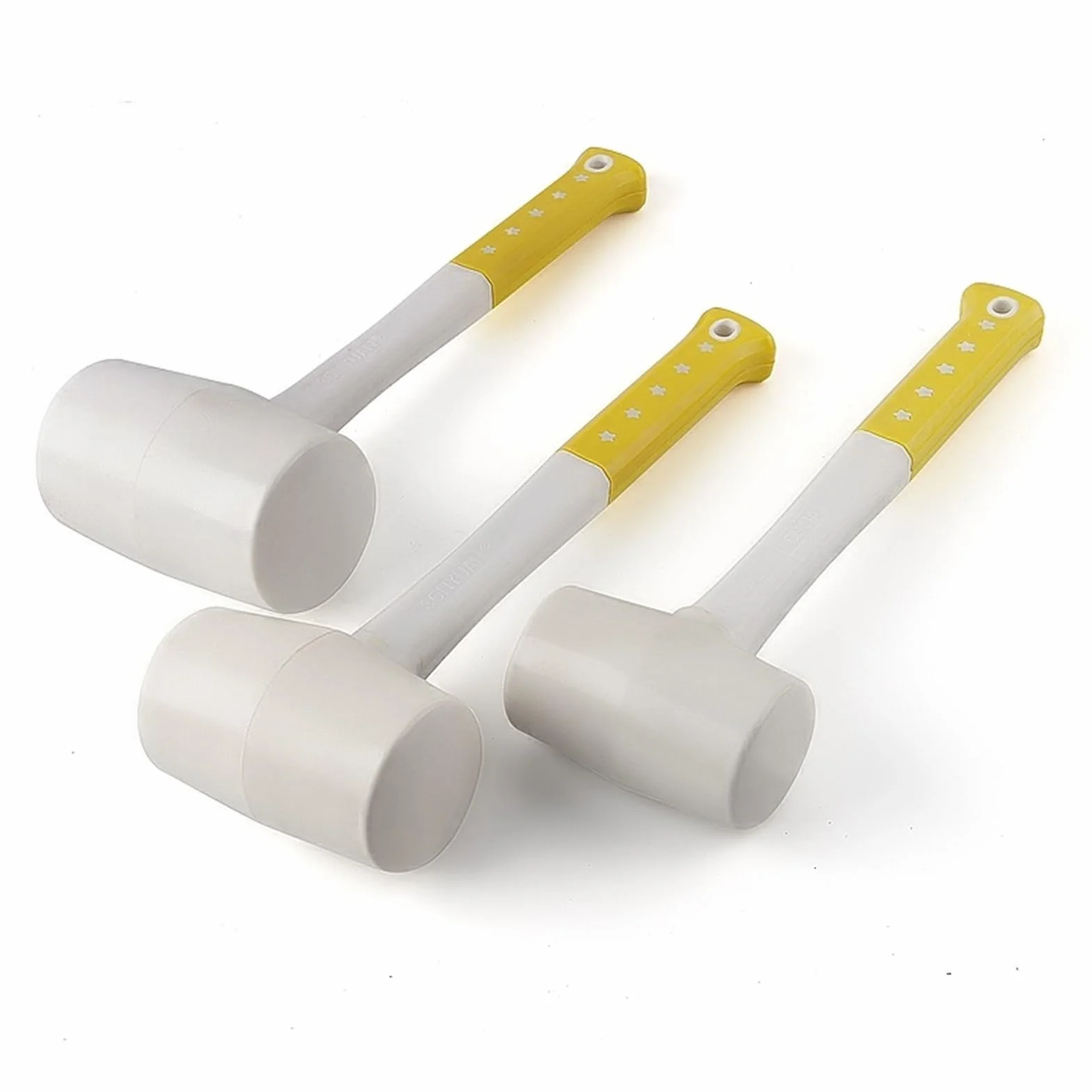 1 szt. 55 mm 60 70 średnicy Wytrzymały biały gumowy młotek ceramiczny do klejenia płytek plastikowych Młotki instalacyjne z uchwytem antypoślizgowym(60mm Diameter)