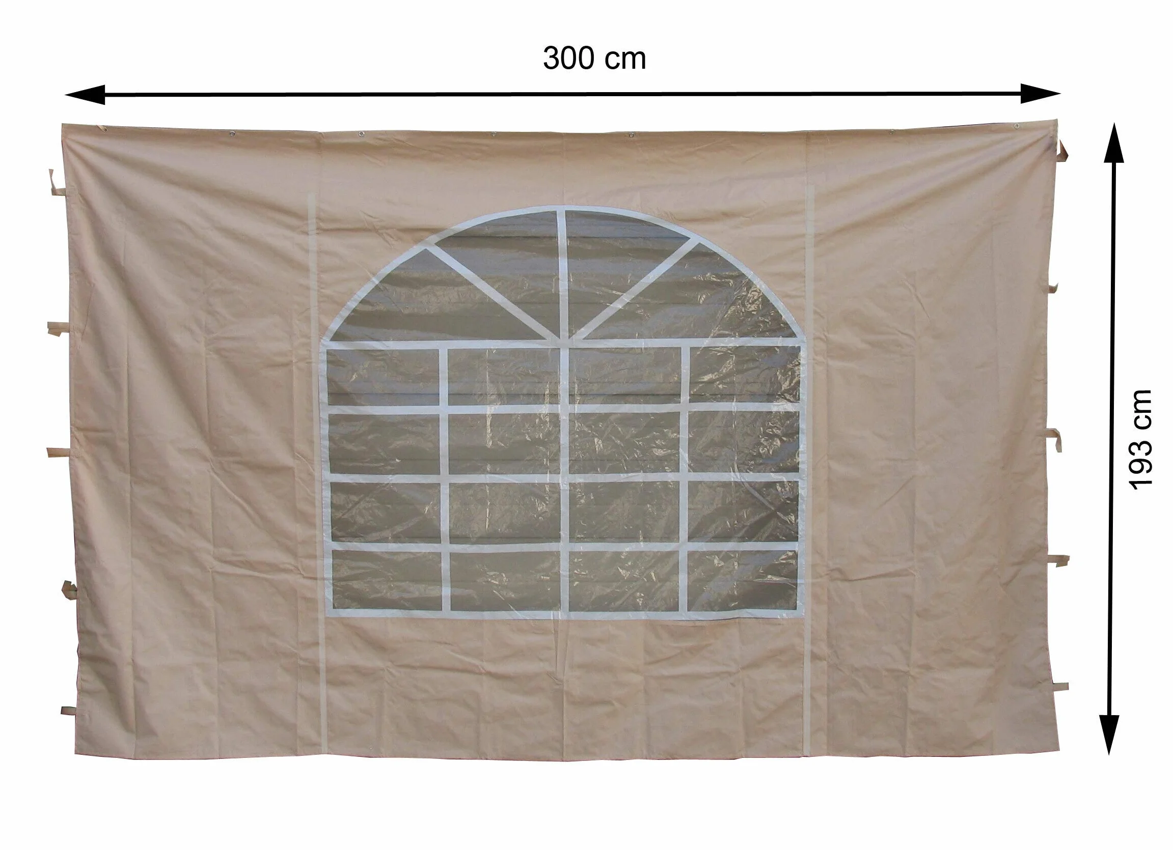 QUICK STAR panele boczne z okienkiem PCW 300x193 cm do pawilonu Sahara 3x3 m piaskowy