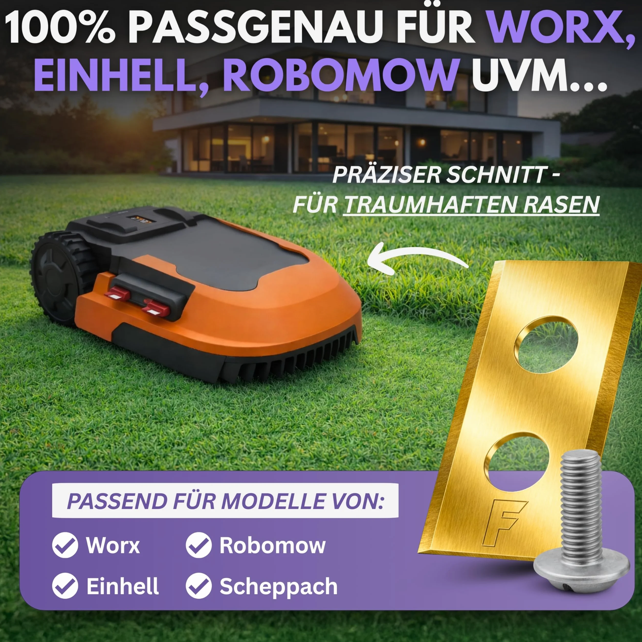 Filzada 45x Titanium Ostrza do Kosiarek Automatycznych Worx Landroid Einhell
