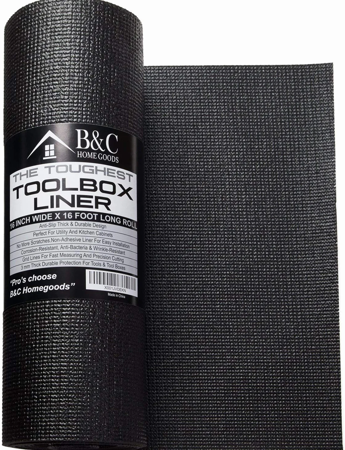 Change to B&C Home Goods Tool Box Liner - wkładka do szuflady z czarnym antypoślizgowym pudełkiem na narzędzia - wkładki do pudełka do ochrony Twoich narzędzi - łatwa regulacja w celu dopasowania do każdego rozmiaru