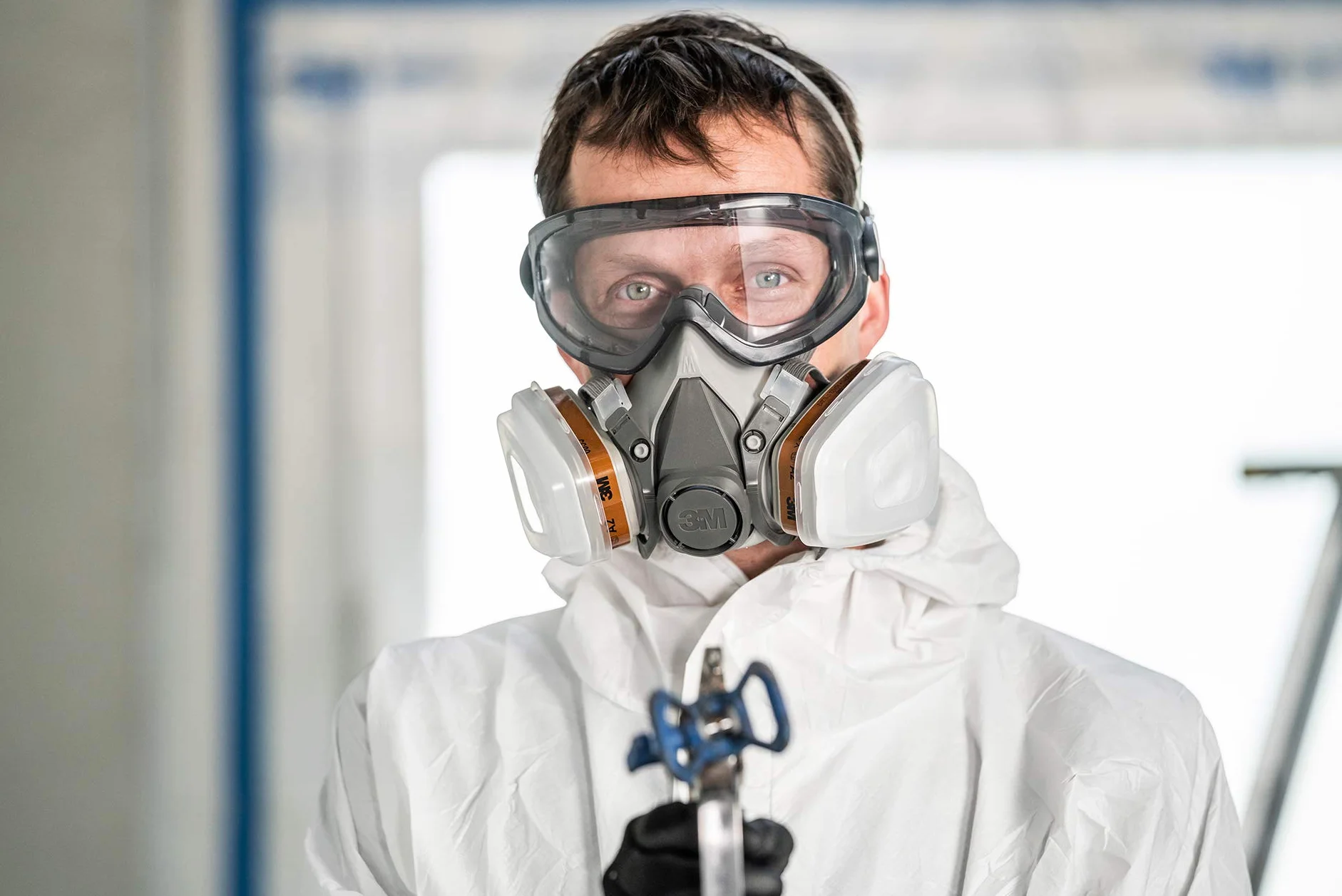 3M 6002 CR Filtr zamienny do prac natryskowych 6002CR – filtr wymienny z poziomem ochrony A2P2 do półmasek 3M do prac natryskowych i prac szlifierskich – 1 filtr z podwójnym zaworem oddechowym, 18 x 9