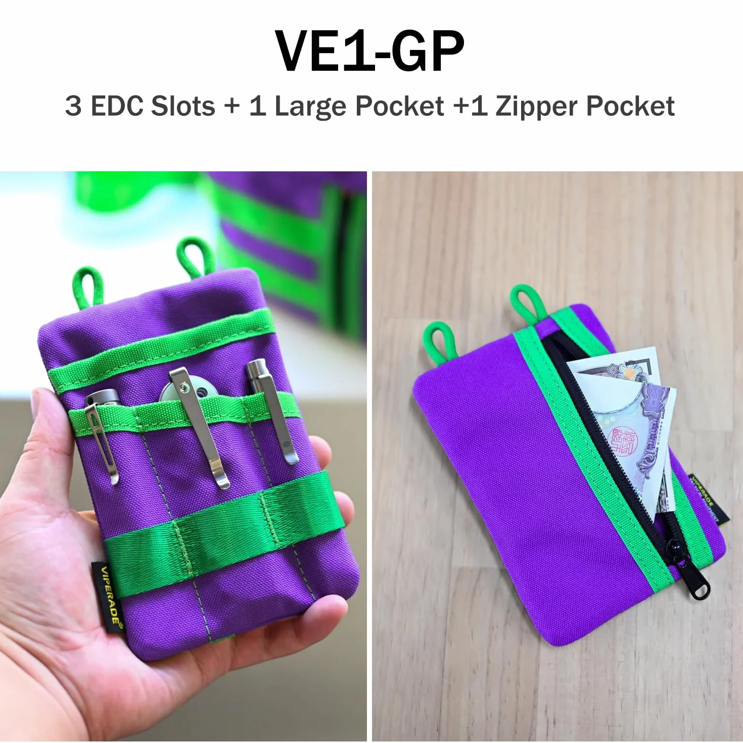 VIPERADE VE1 EDC Organizer kieszonkowy na narzędzia, mała torba EDC z 5 kieszeniami, mały organizer na narzędzia wielofunkcyjne, nylonowa osłona narzędziowa na latarkę, narzędzia wielofunkcyjne