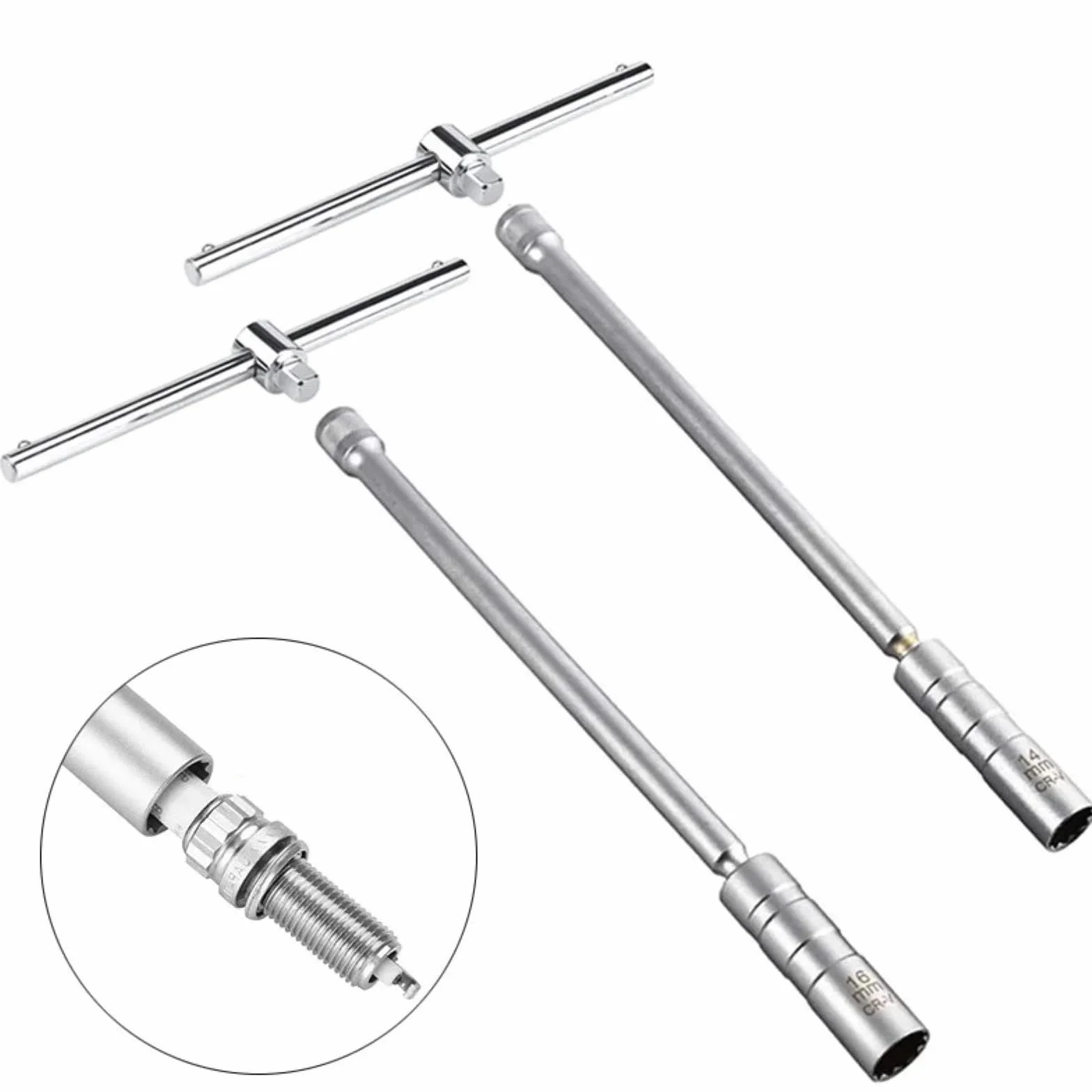 Magnetyczne gniazdo do świec zapłonowych 14mm 16mm CR-V stalowe przedłużenie obrotowe zestaw do naprawy samochodu