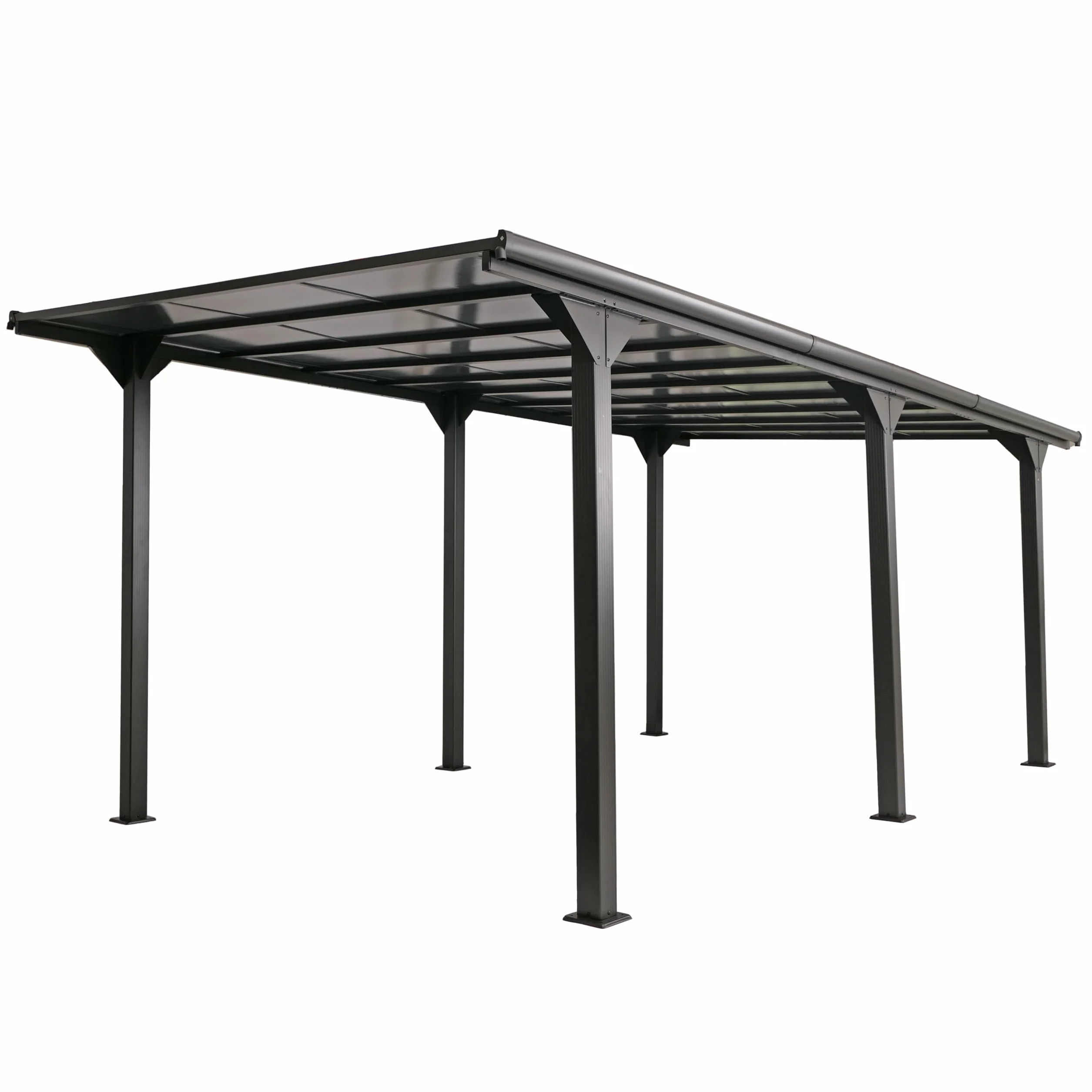 Aluminiowa wiata samochodowa HWC-O23 3x6m antracyt z poliwęglanu