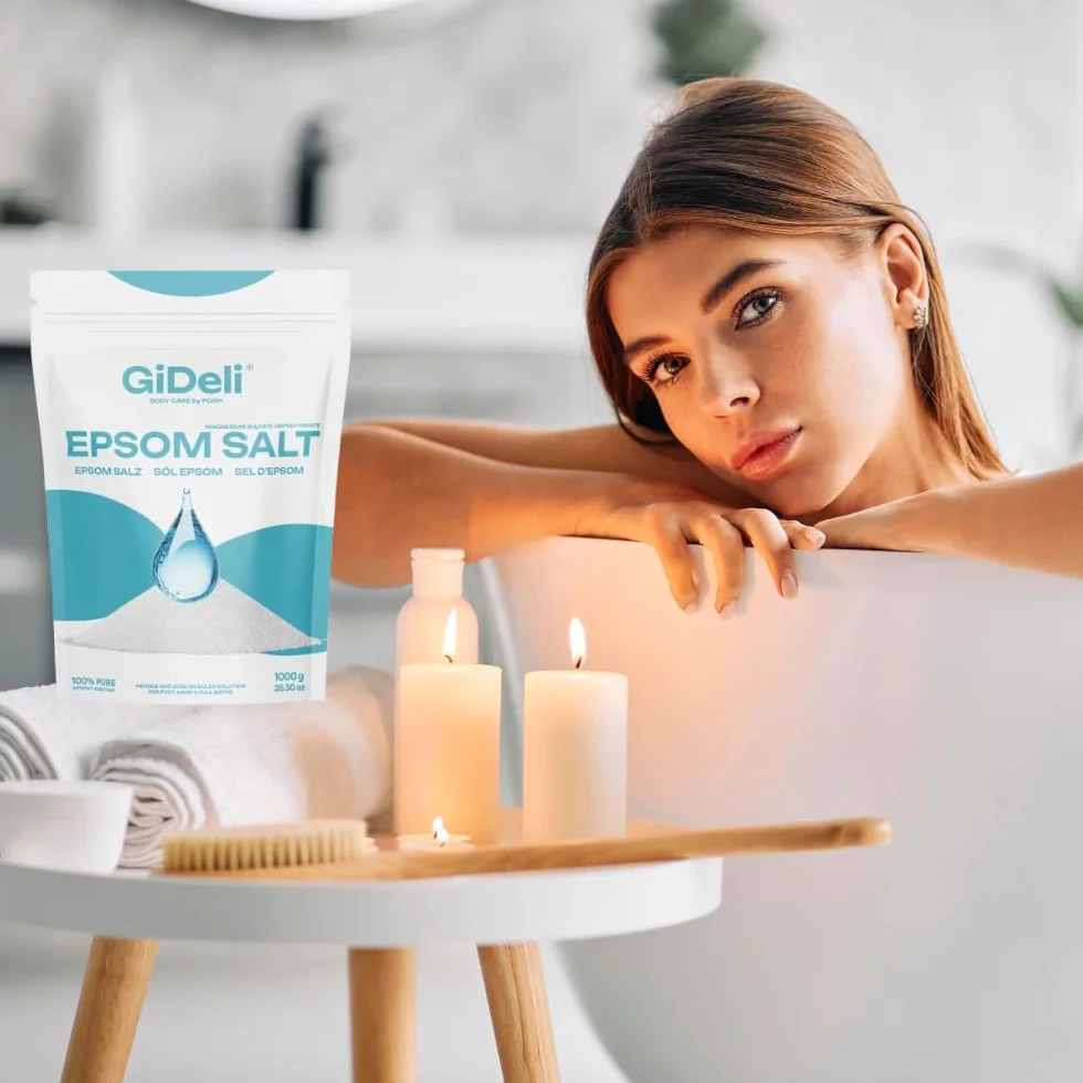 GiDeli Epsom sól do kąpieli Epsom Sól epsom siarczan magnezu gorzka sól siarczan magnezu czysty siedmiowodny, jakość farmaceutyczna. (15 kg)
