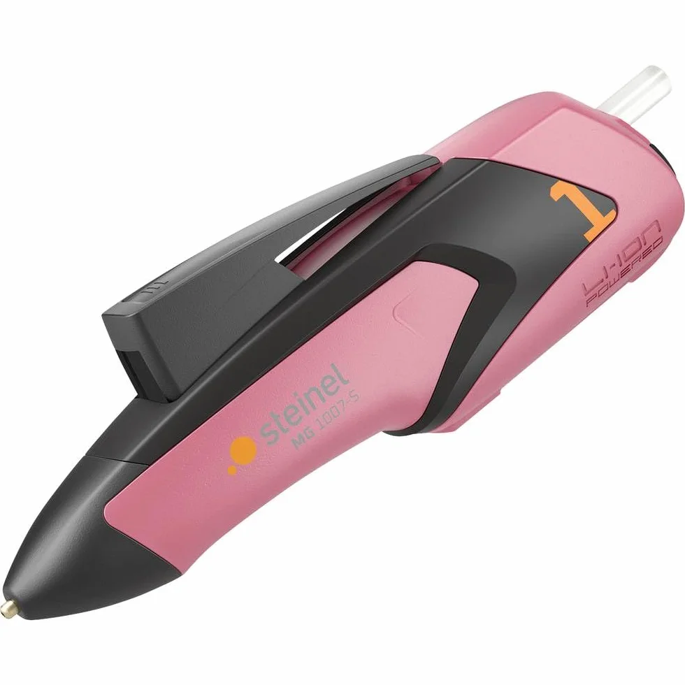 Steinel MobileGlue 1007-S Rose akumulatorowy pistolet do kleju, klej na gorąco, w zestawie 3 sztyfty kleju 7mm, akumulatorowy, rzemiosło i dekoracja