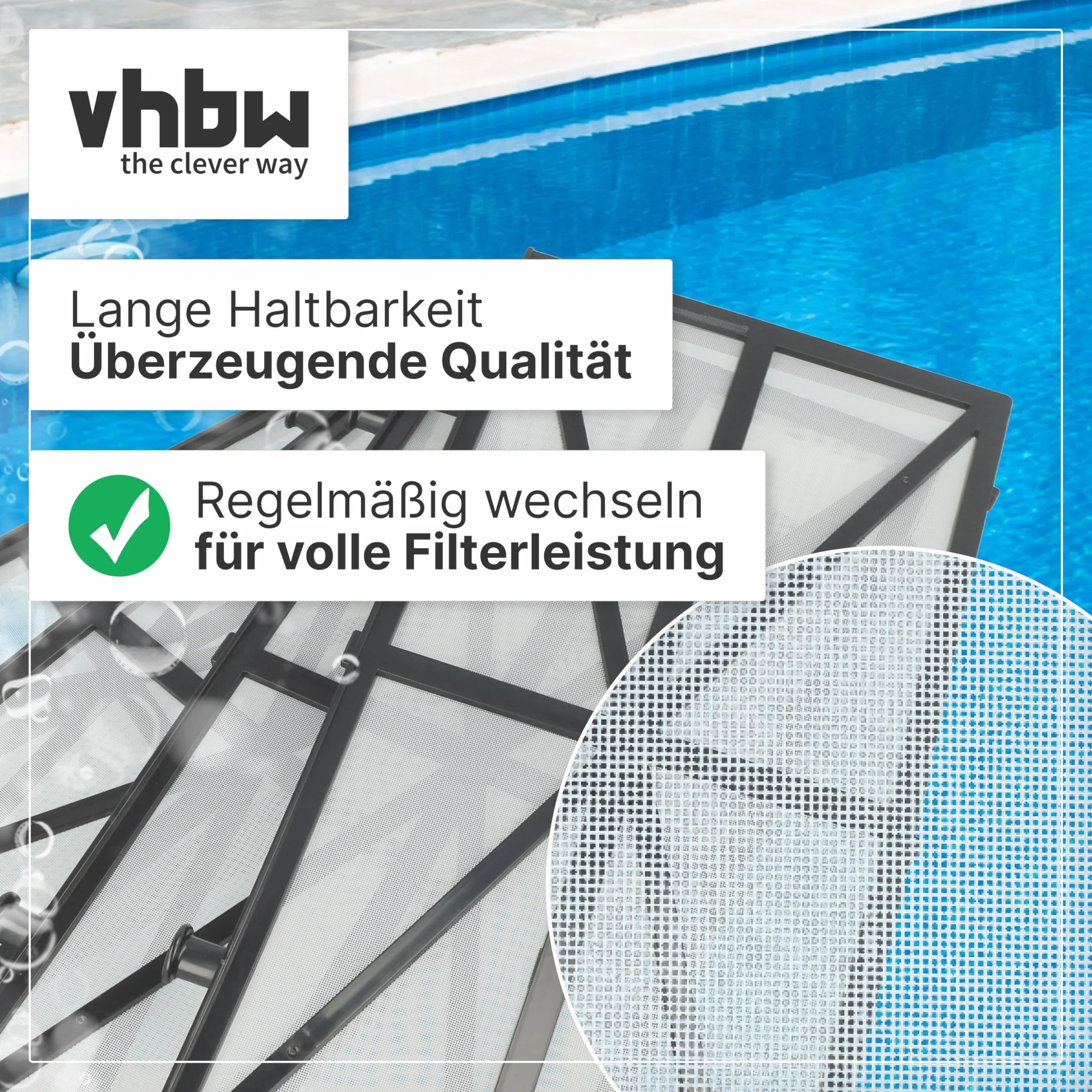 vhbw 4 filtry kompatybilne z Dolphin Thunder 30, Triton odkurzacz, środek do czyszczenia basenu, wkładki, 27,2 x 13,1 x 1,3 cm