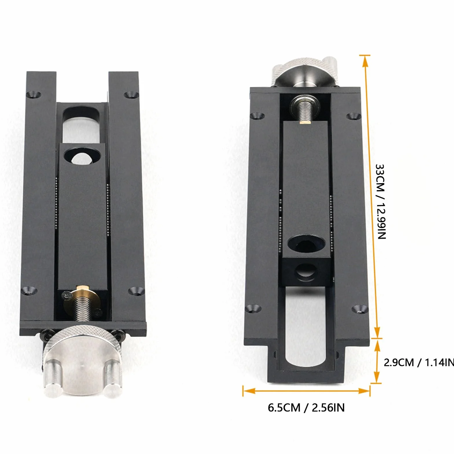 YWBL-WH Imadło Ogonowe do Obróbki Drewna, Skok od 0 do 110 Mm | 12,99 x 2,56 x 1,14 cala, stop aluminium, otwór 20 mm, szybka zmiana biegów, gładkie mocowanie pokrętłem ręcznym, warsztat