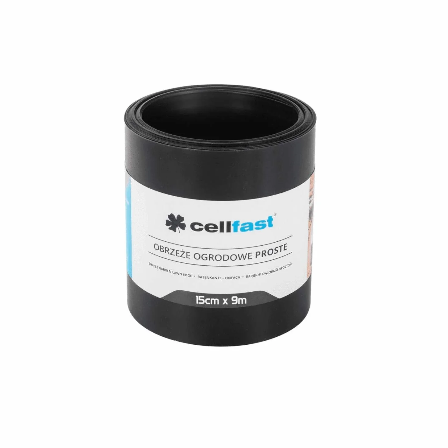 Cellfast Obrzeże Trawnika - Obrzeże Ogrodowe - Wodoodporne i Elastyczne - Proste - 15 cm x 9,0 m Czarne