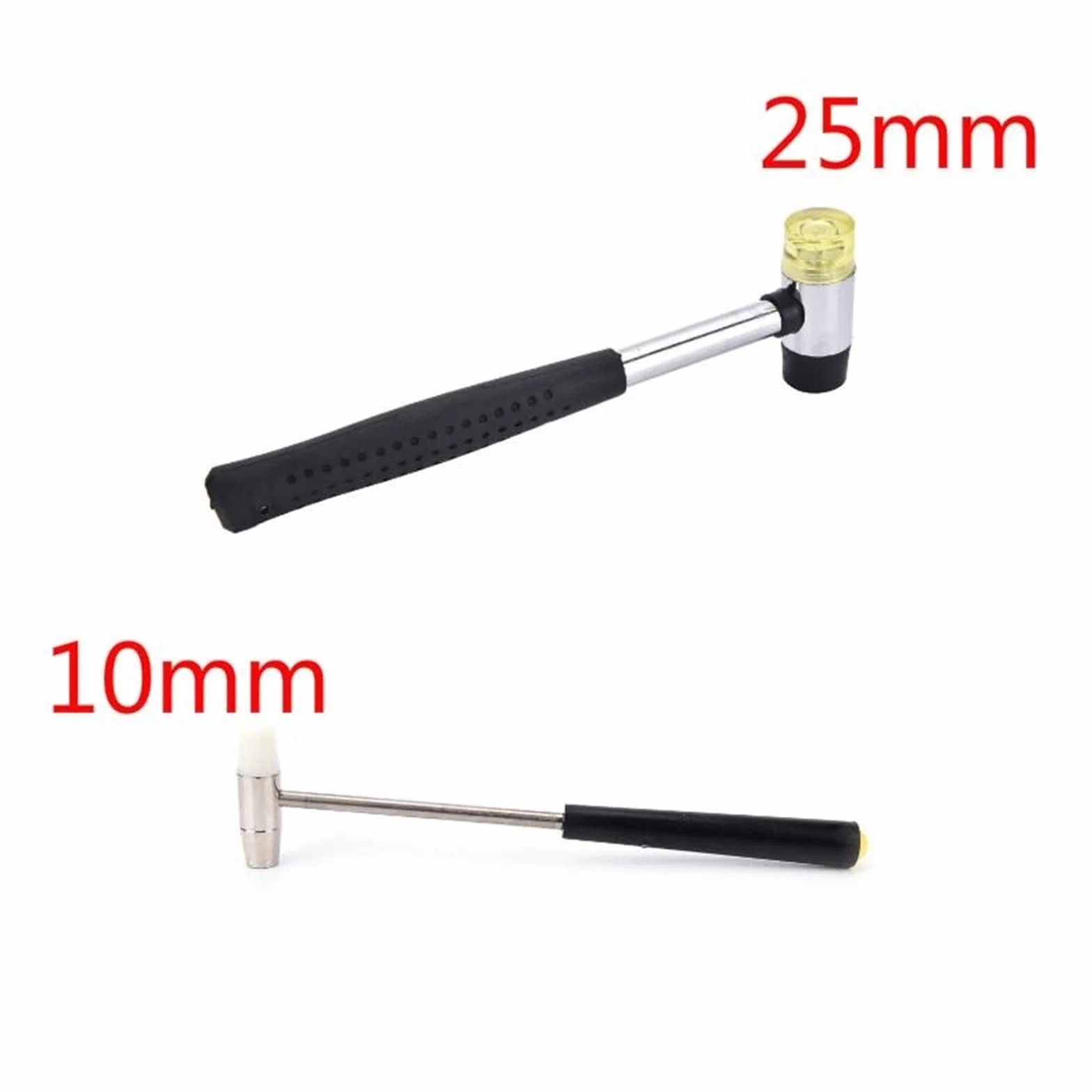 młotek gumowy, 10mm 25mm Mini Dwustronny Gumowy Młotek Domowy Nylonowa Głowica Ręczny Narzędzie do Biżuterii/Rzemiosła/DIY(25mm)