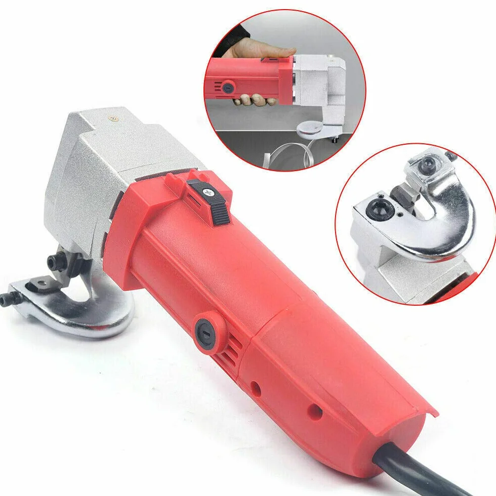 Elektryczne nożyce do blachy, 500 W, nożyce do blachy, nożyce do metalu, grubość cięcia 2,5 mm, do stosowania w samochodach i budowie statków