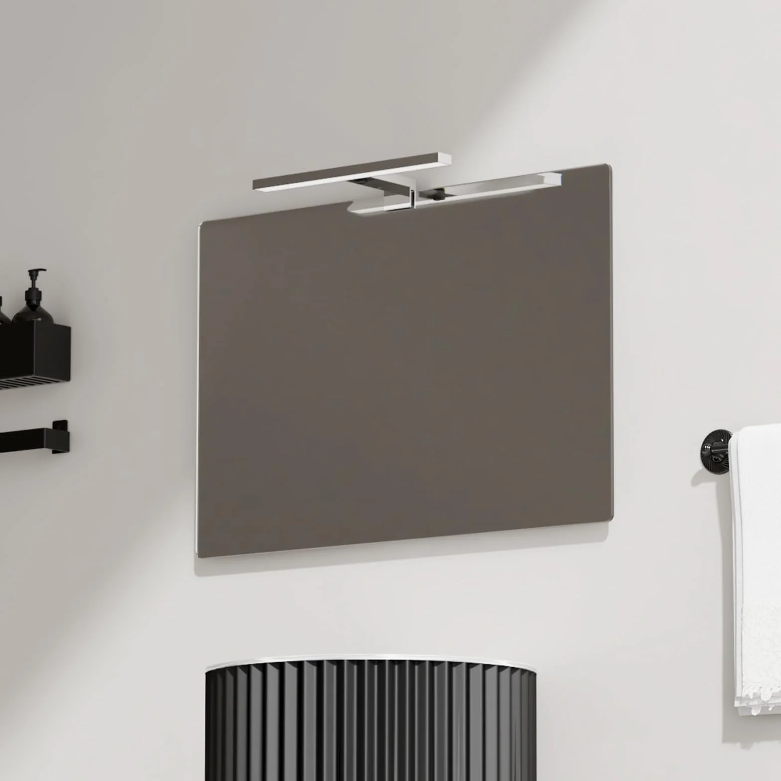 DEELUX Lampa LED na lustro z przełącznikiem, 30 cm, 500 lm, 5 W, lampa łazienkowa 4000 K, neutralna biel, 230 V, lampa łazienkowa 230 V, do łazienki, wodoszczelna IP44