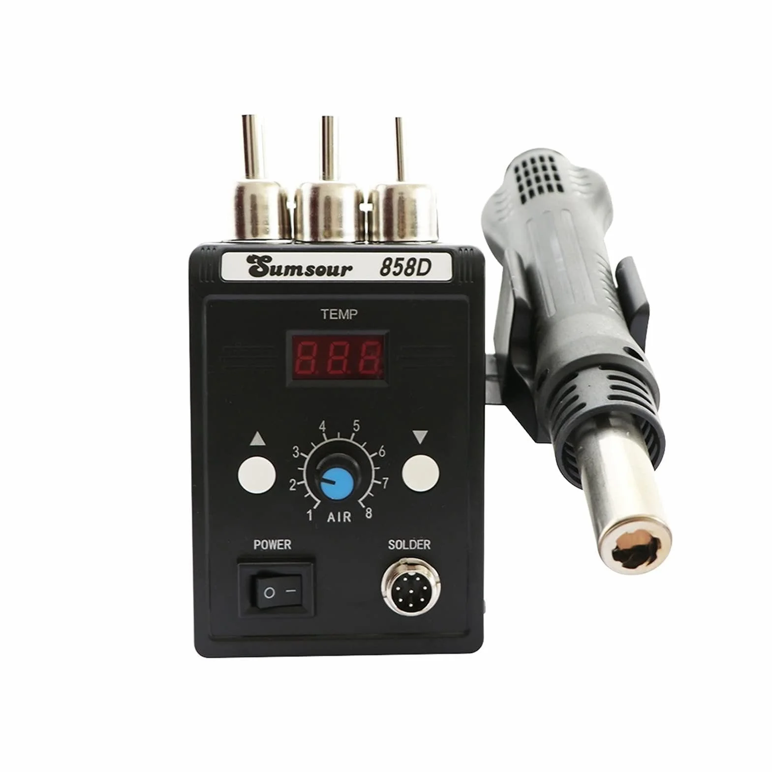 Stacja lutownicza, 858d stacja lutownicza 70 0W 110V / 220V Cyfrowy BGA SMD. Gorące powietrze Lutownia Lutownica Revorning Opetion Repailing Narzędzia