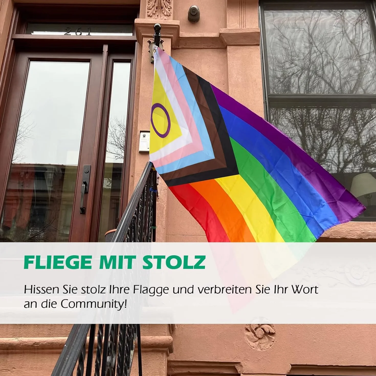 MOGADEE Zestaw flag Pride LGBTQ 150 x 90 cm z naklejkami