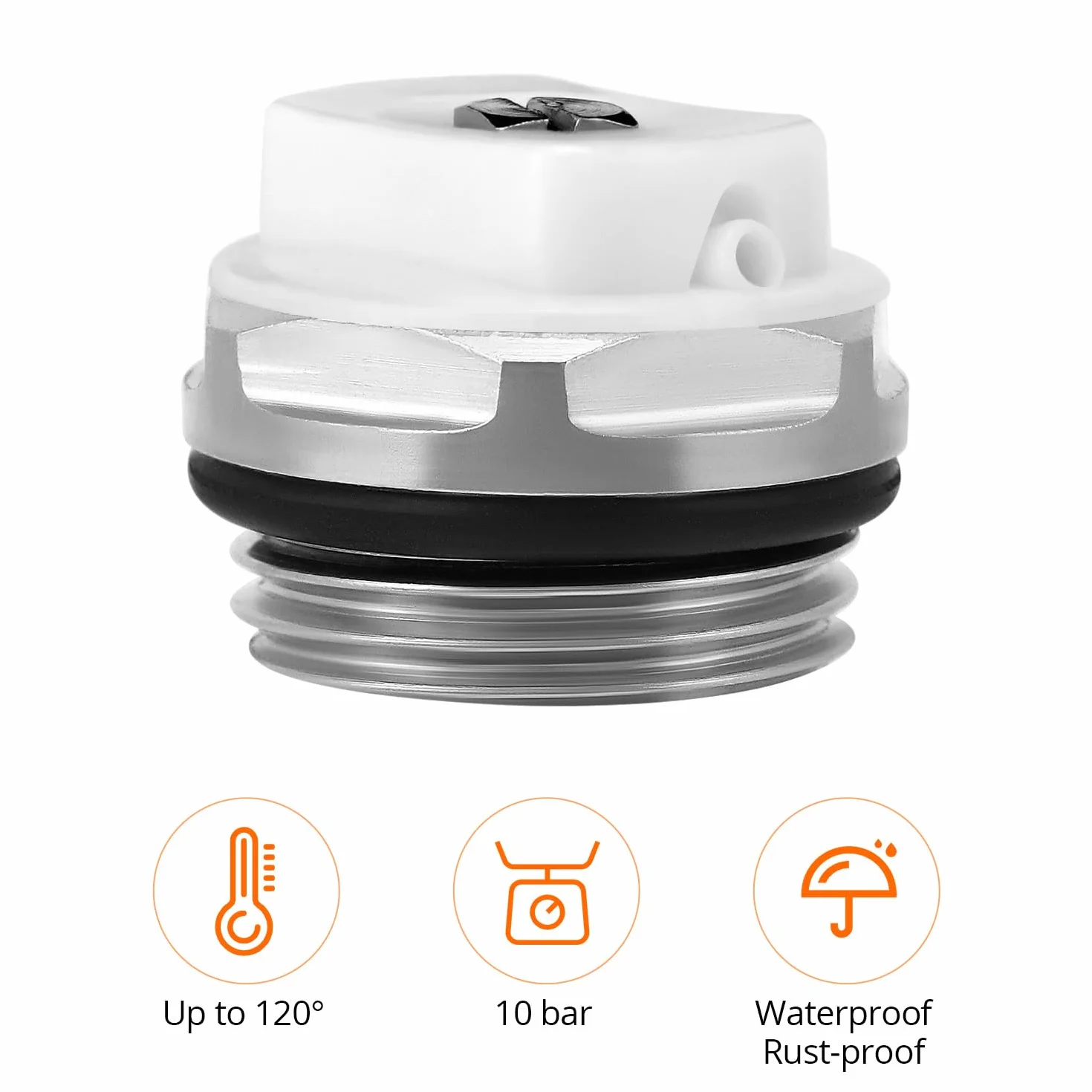 QWORK® 4 sztuki zatyczek do zaworu odpowietrzającego do grzejników, śruba odpowietrzająca do grzejnika 1/2"
