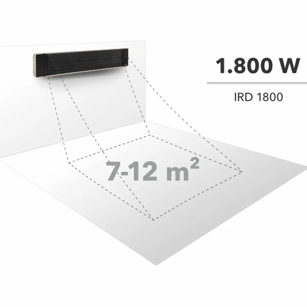 TROTEC IRD 1800 promiennik ciepła 1800 W z pilotem do montażu ściennego i sufitowego