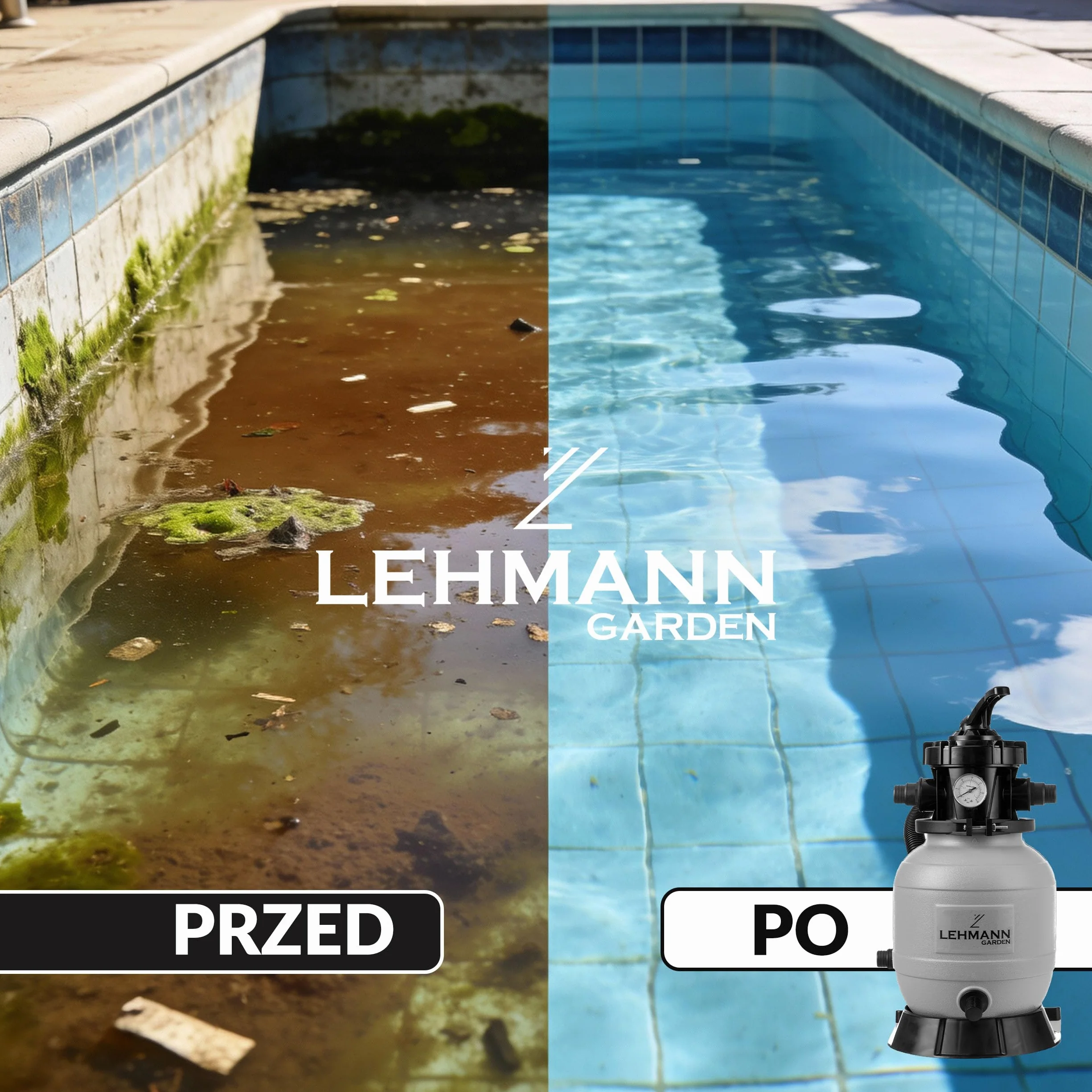 LEHMANN Filtr piaskowy z pompą basenową FP1 8000 l/h IPX5