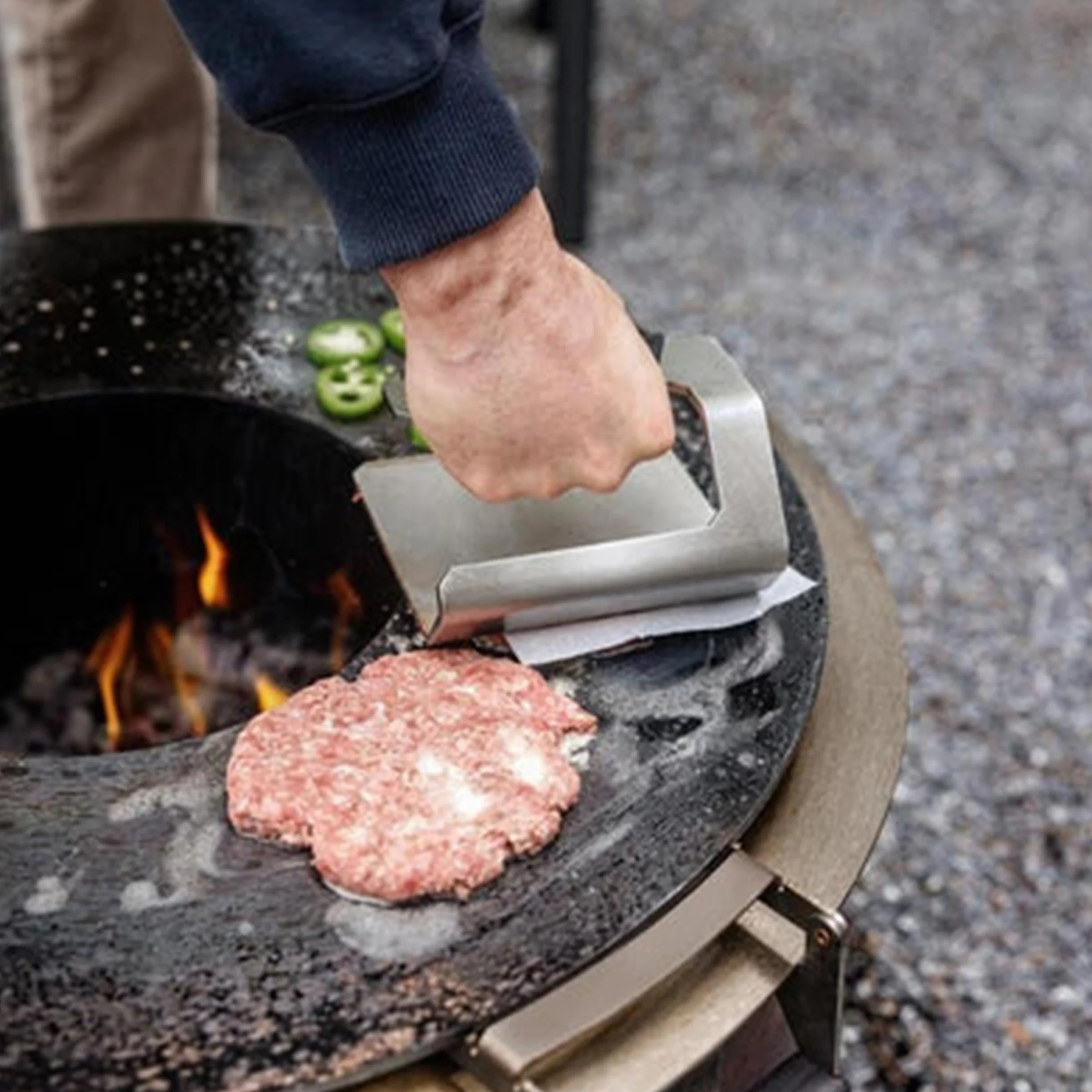 Breeo Prasa do Grilla, Stal Nierdzewna, 1,2 kg, Do Hamburgerów i Steków
