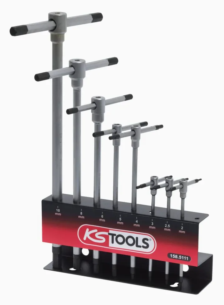 KS Tools 158.5111 8 sztuk 8 kluczy imbusowych – uchwyt/stojak