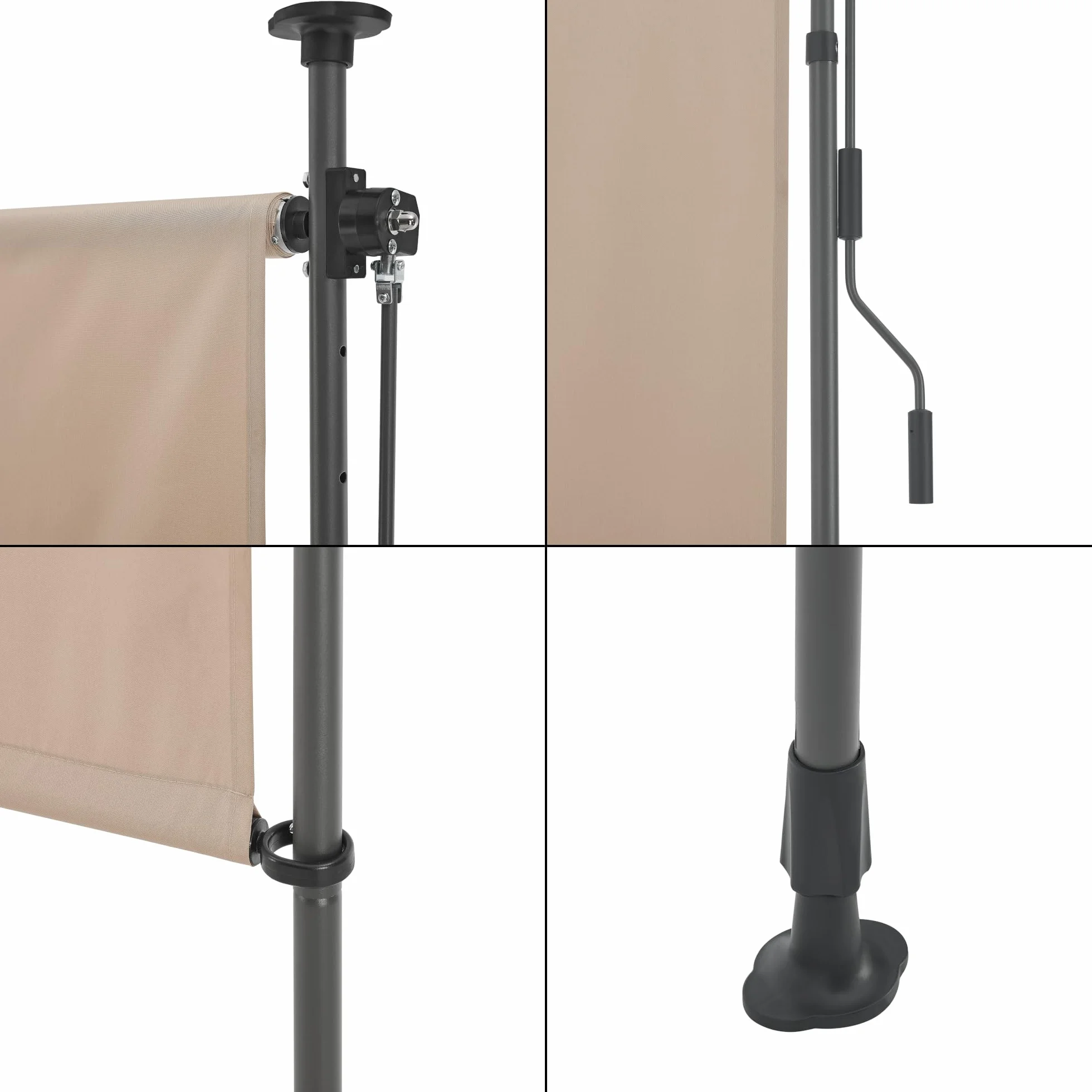 pro.tec Cimarra roleta zewnętrzna 150 x 270 cm z korbą ręczną, piaskowy