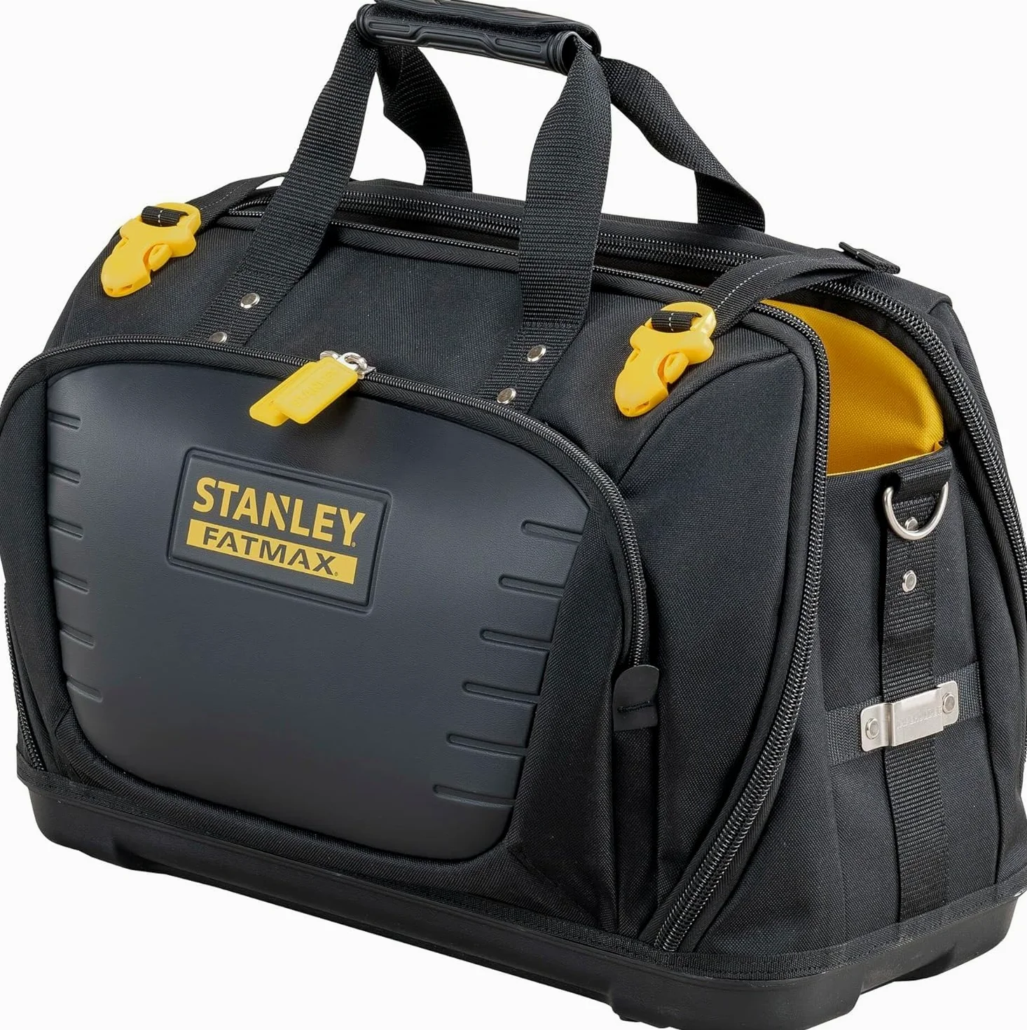 Stanley Torba Narzędziowa, Czarny/Żółty, 19.02 x 11.22 x 13.39 cm & Stanley Fmst1-75779 Profi 2/3 Range FatMax - Przezroczysta pokrywa - Plastikowe klipsy - Wodoodporna - Ip53 - Bez uchwytów