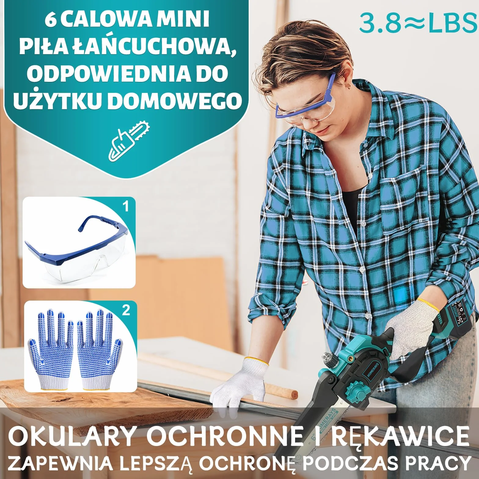 Mini piła łańcuchowa akumulatorowa 6000mAh 8 cali 6 cali bezszczotkowa z automatyczną olejarką