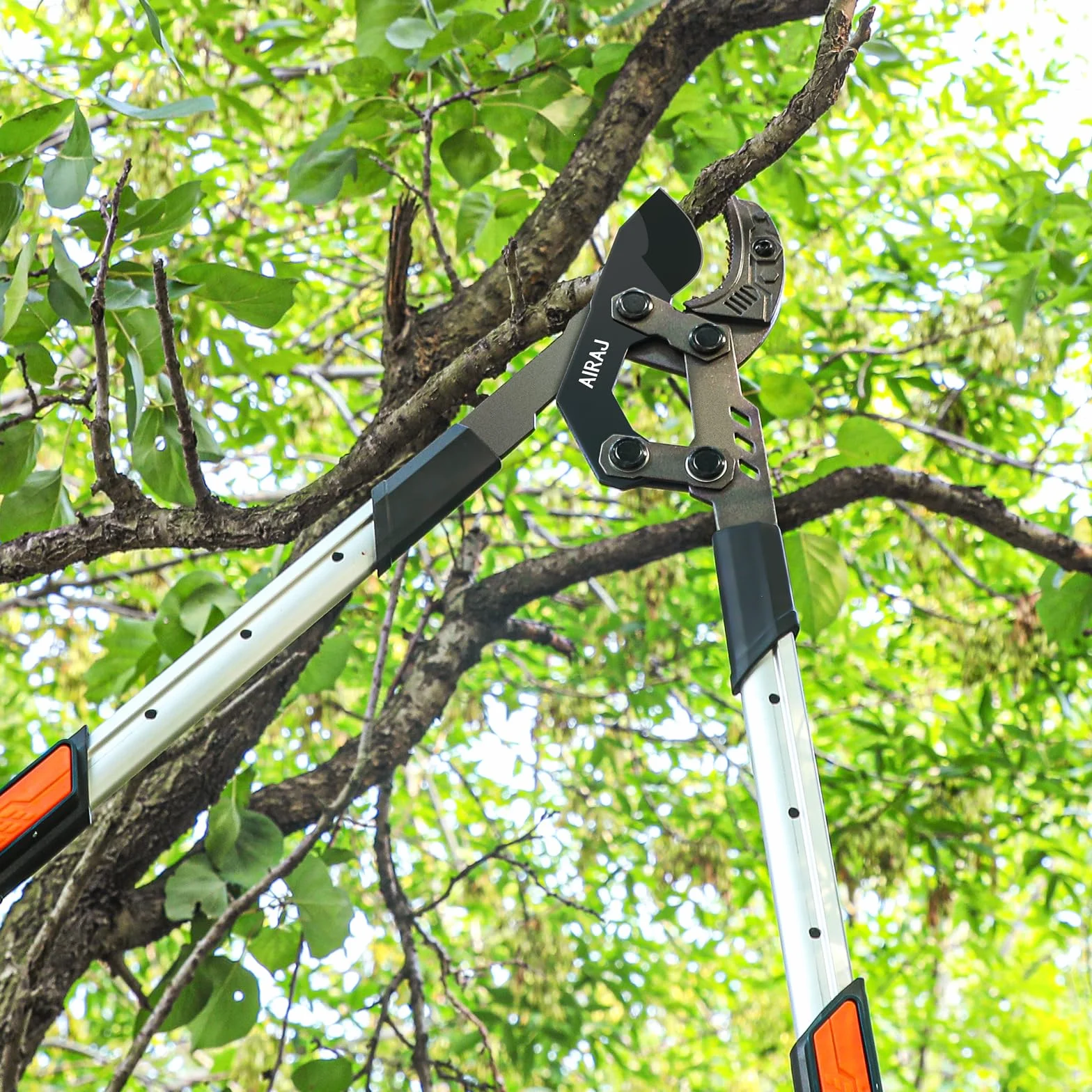 AIRAJ Ciężkie nożyce do gałęzi teleskopowe 68-88 cm kowadło ostrze SK5 szybkie cięcie maks. 55 mm